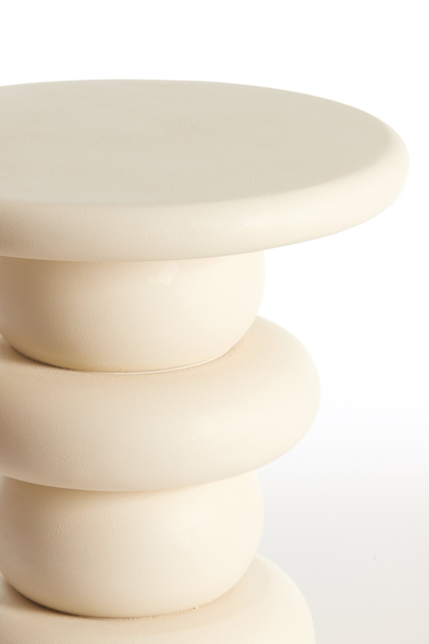 Azalas Cream Wood Round Side Table