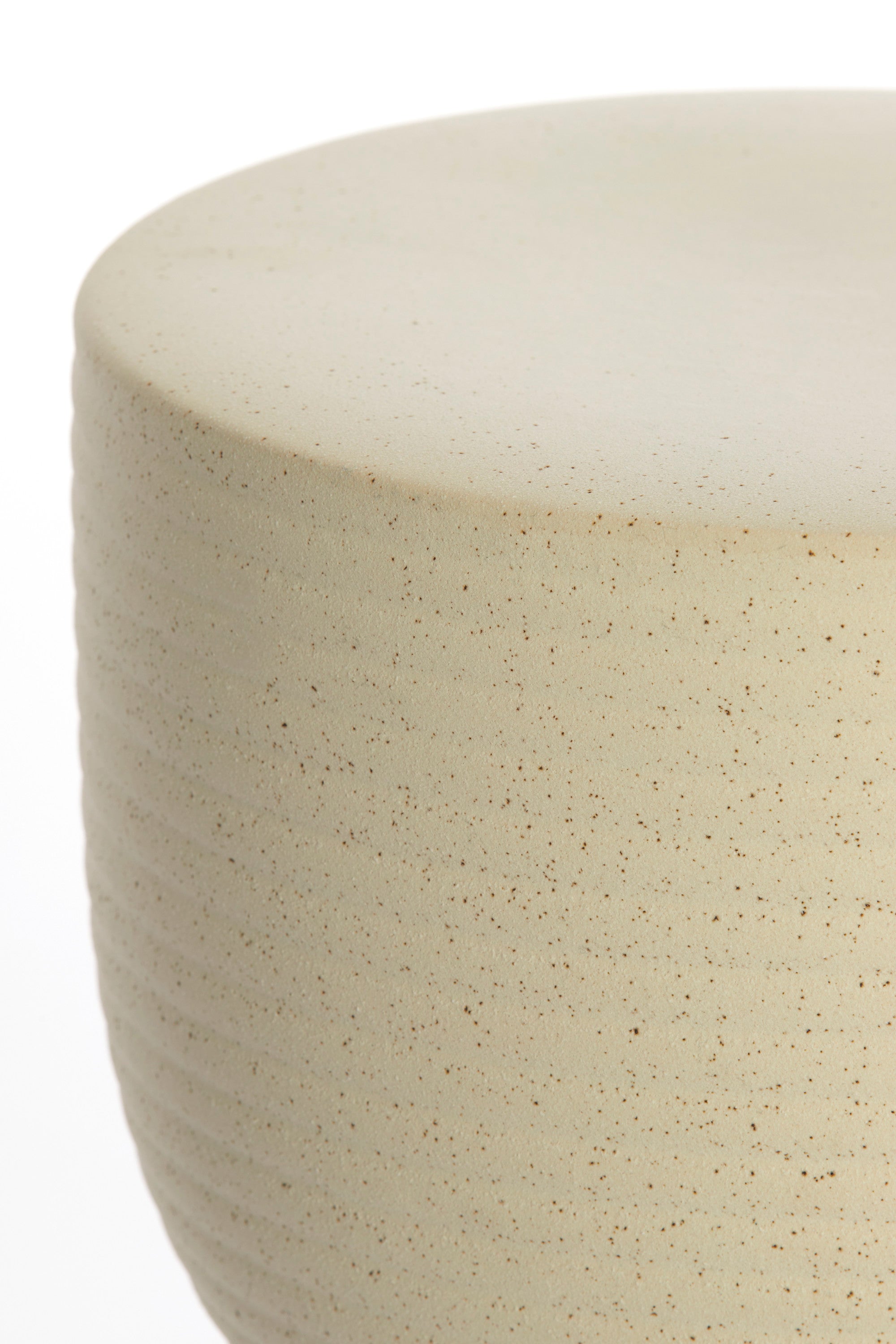 Finca Matt Cream Ceramic Round Side Table