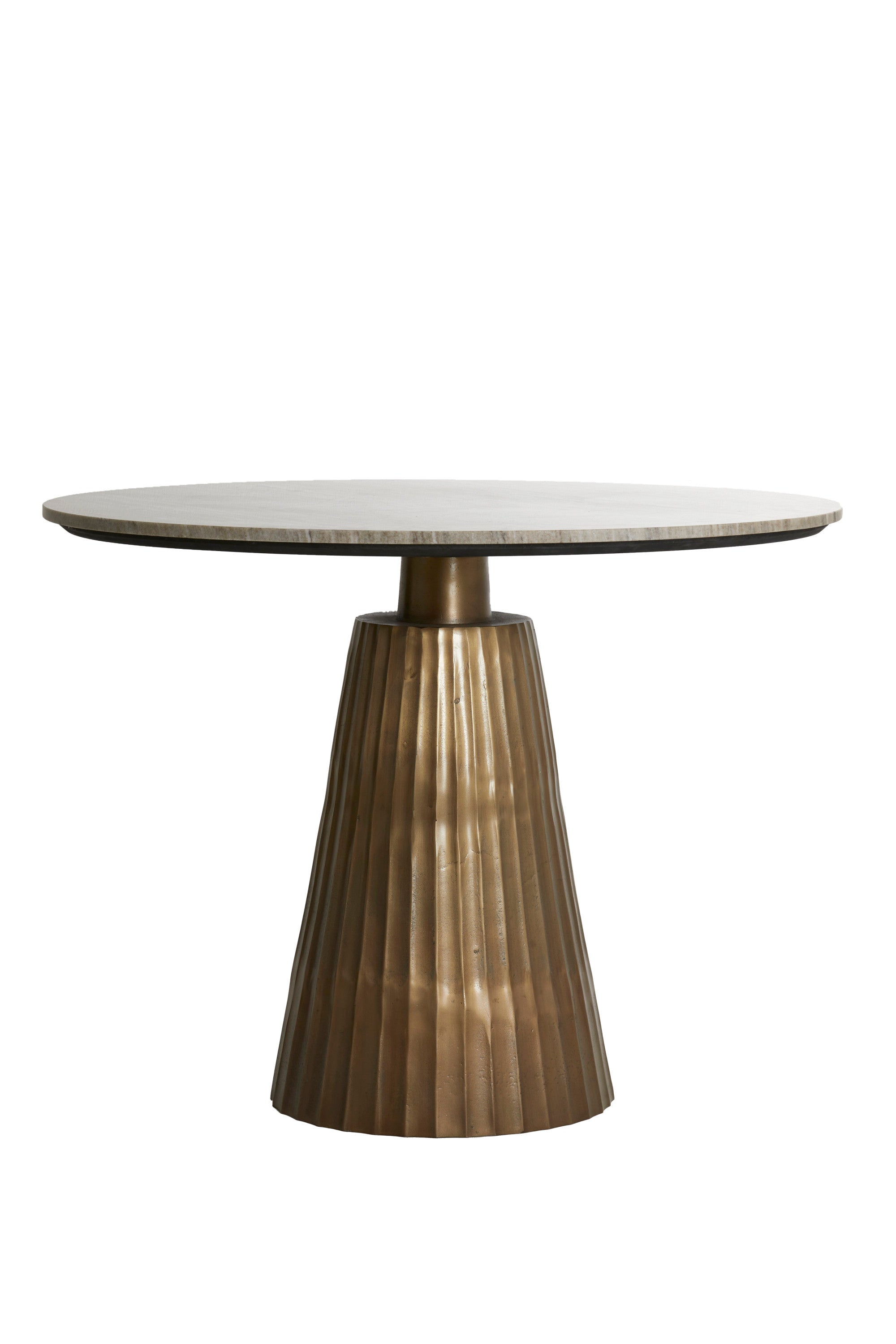 Rianne Taupe Marble & Antique Bronze Round Dining Table 100cm