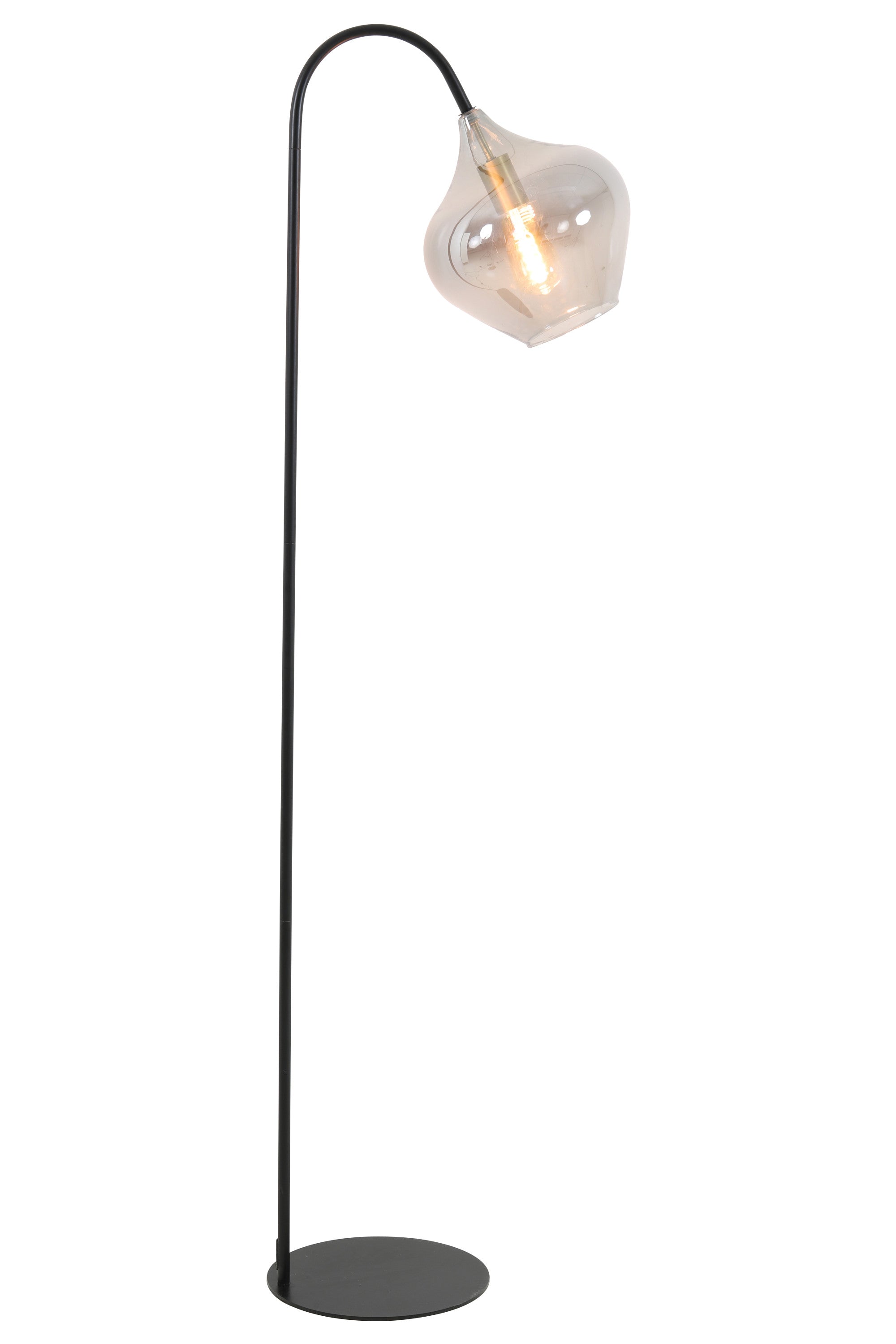 Rakel Matt Black & Smoked Glass Floor Lamp