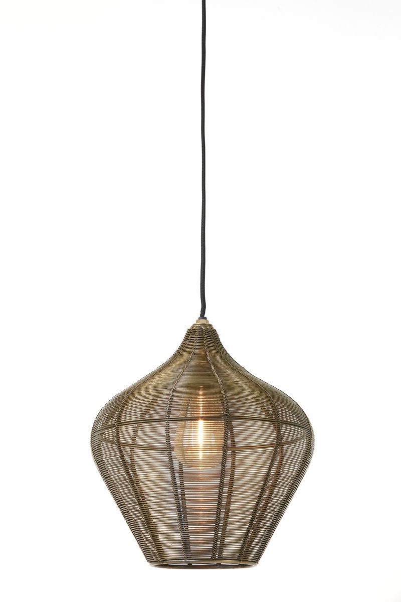 Alvaro Antique Bronze Metal Pendant Light 27cm