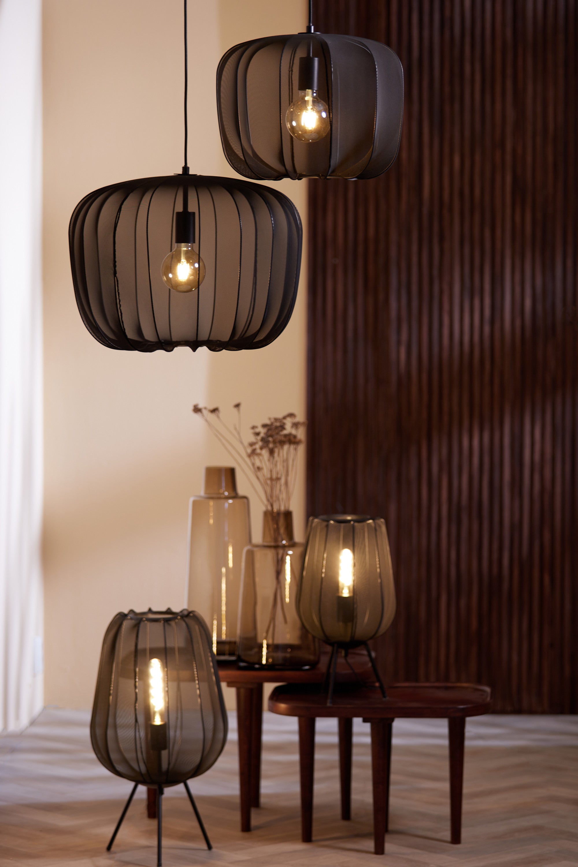 Plumeria Black Pendant Light 40cm