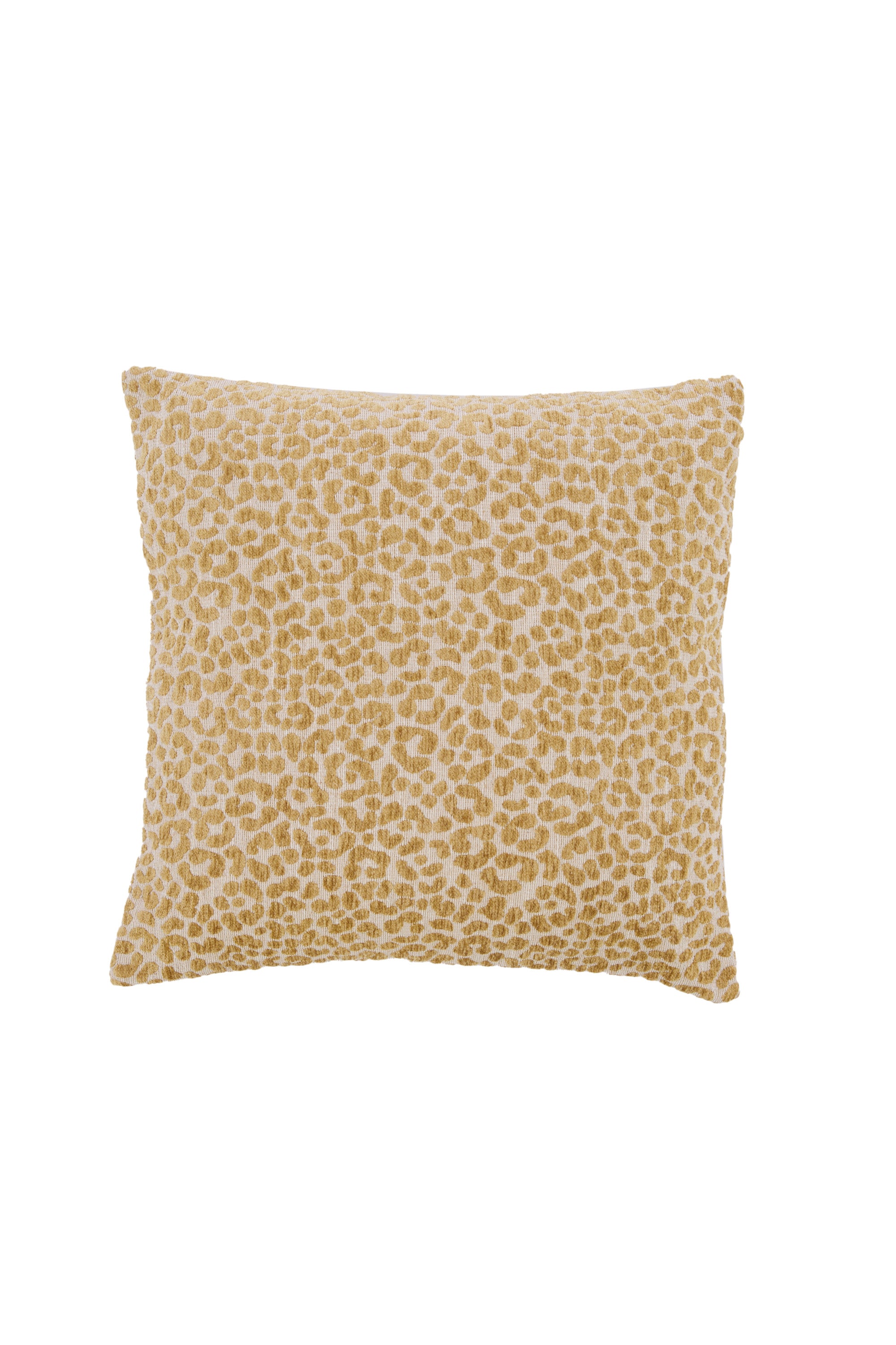 Safford Sand & Ochre Yellow Animal Print Feather Filled Square Cushion 45x45cm