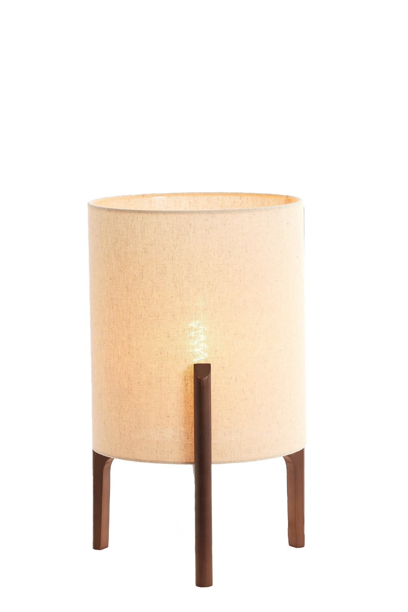 Litto Dark Brown & Natural Linen Table Lamp 44cm