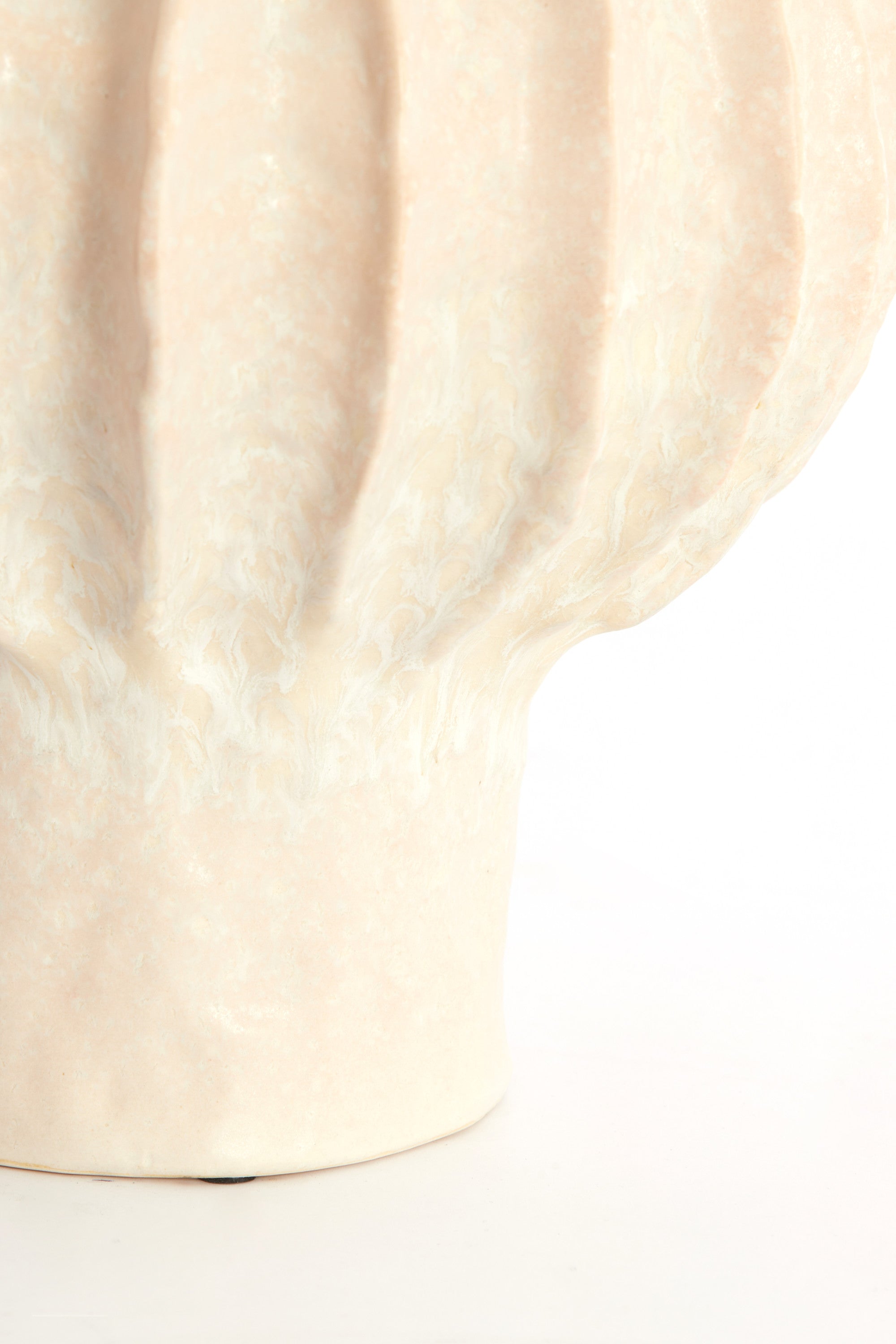 Hakone Cream Ribbed Ceramic Vase