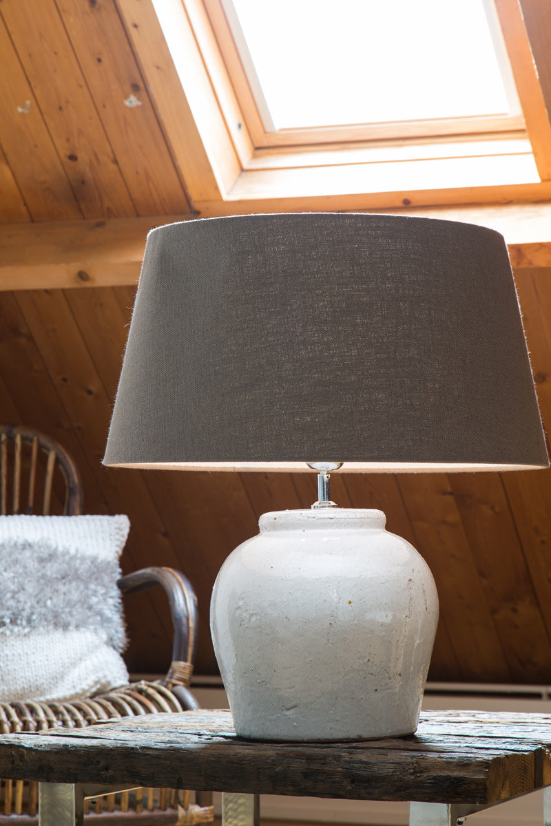 Etna Antique White Ceramic Table Lamp Base