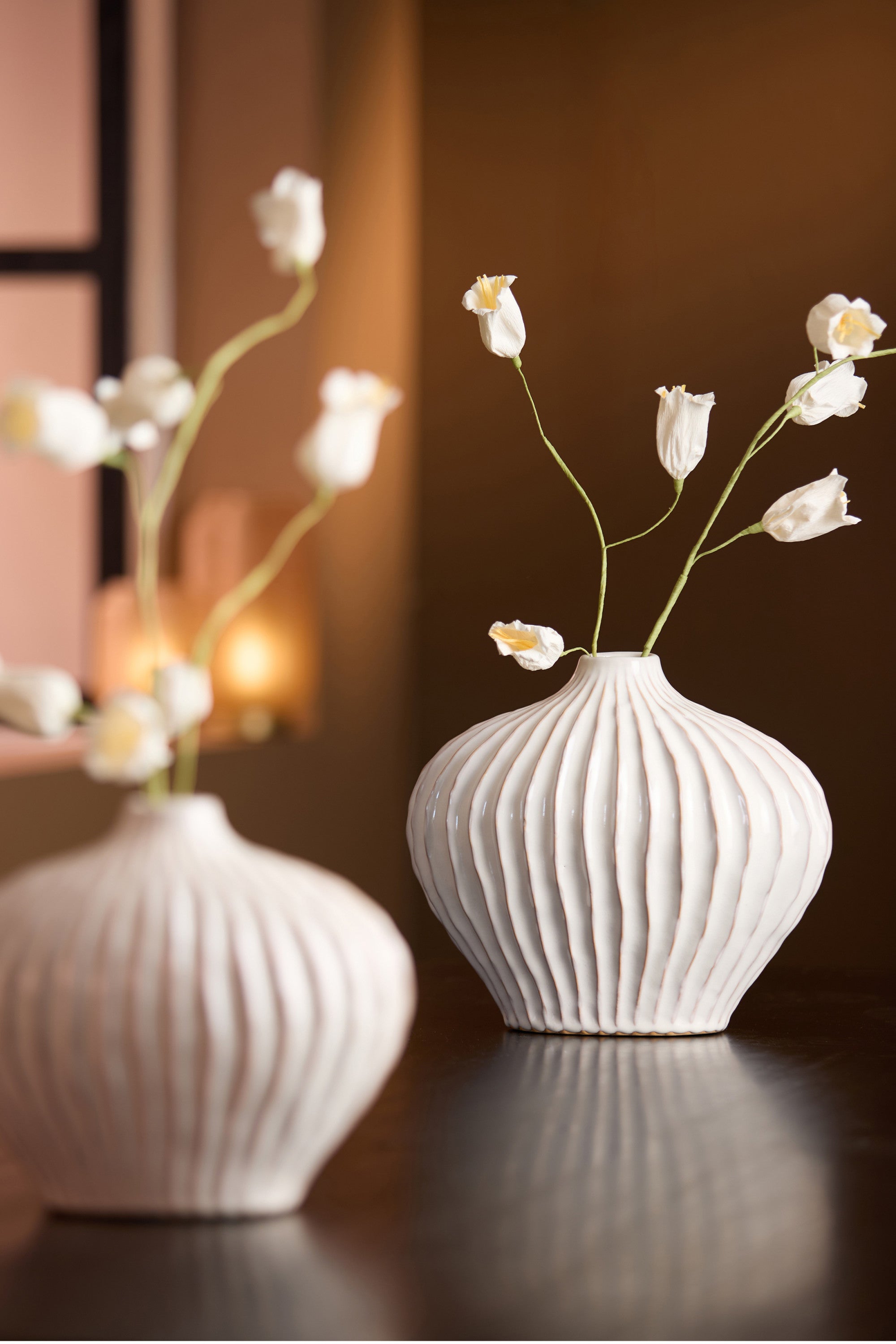 Lorito Cream Ceramic Vase 25cm