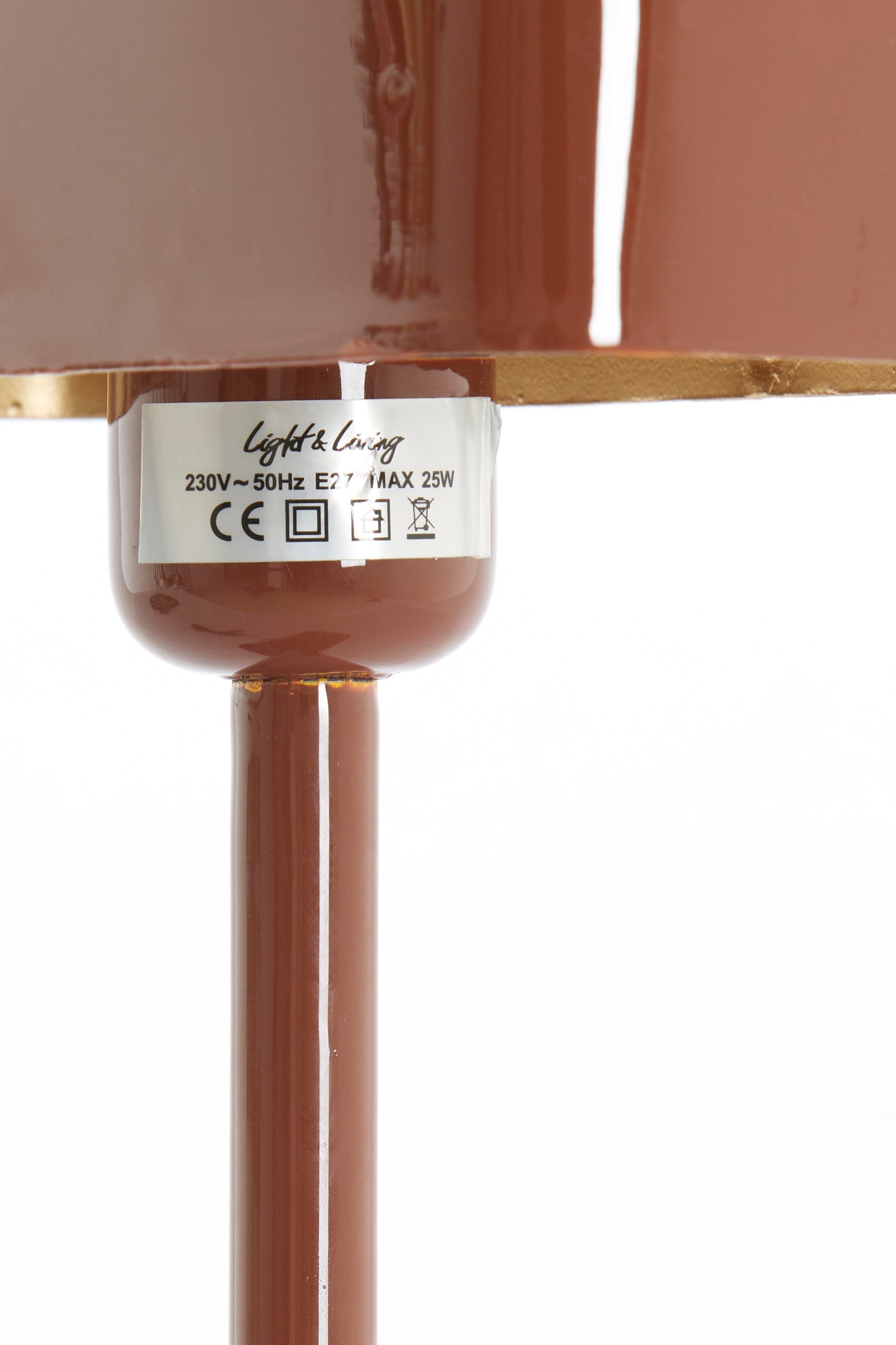 Elenie Gloss Red/Brown Metal Table Lamp