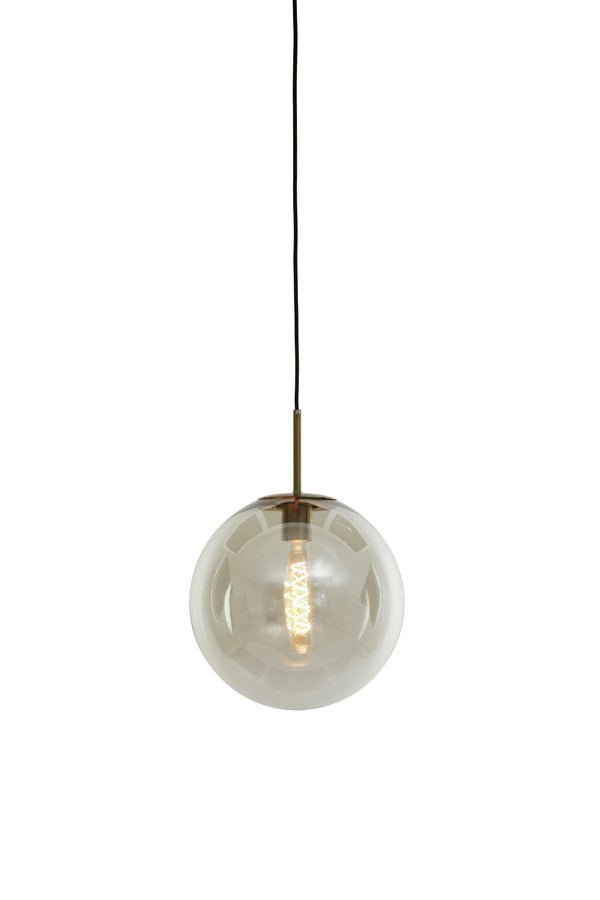 Medina Antique Bronze & Clear Glass Pendant Light 40cm
