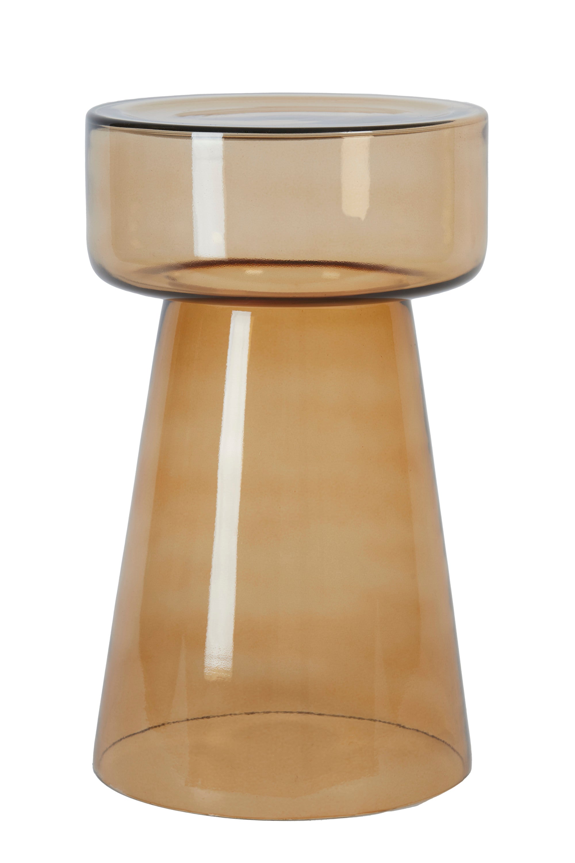 Dakwa Ochre Yellow Glass Round Side Table 50cm