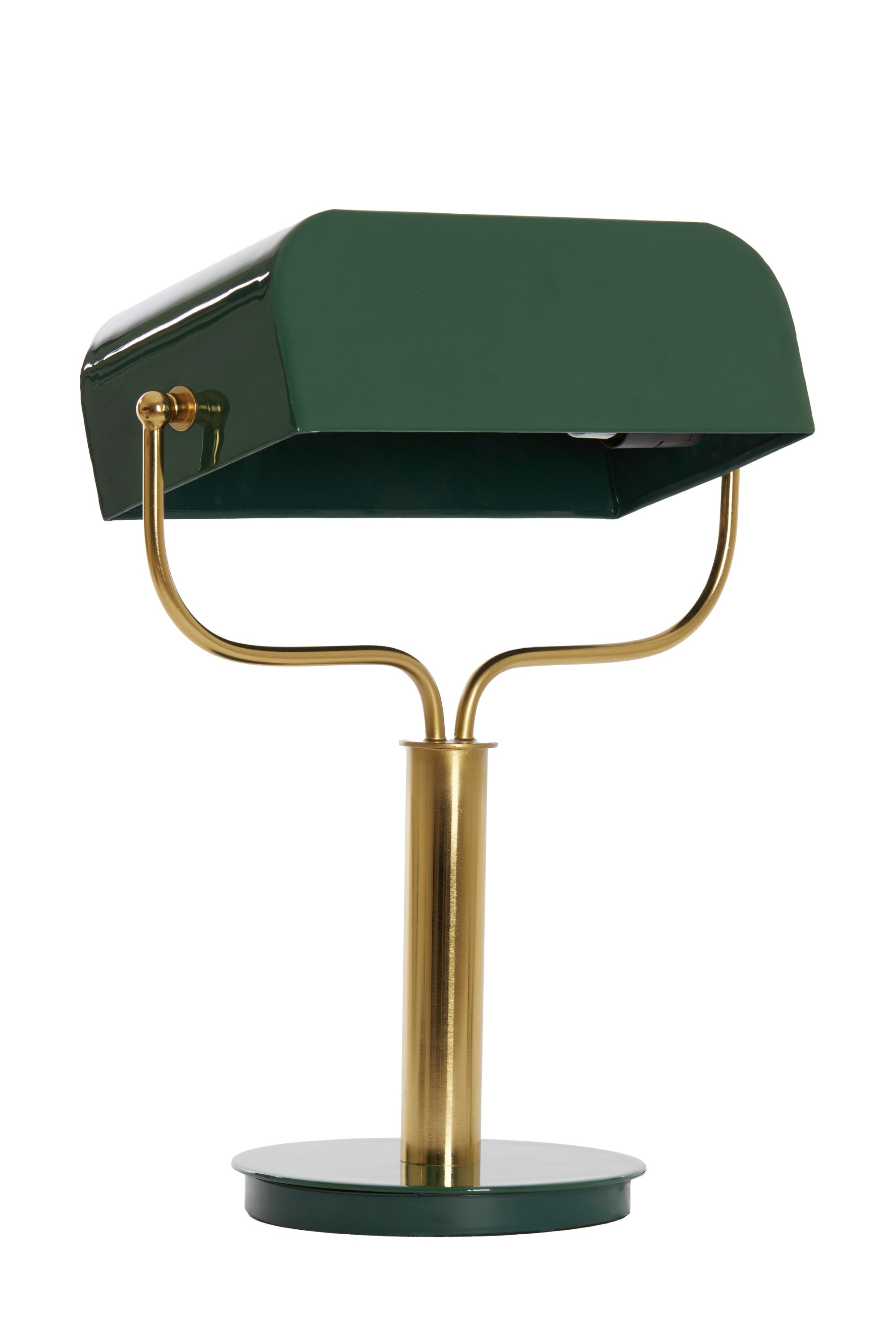 Ayer Gloss Dark Green & Gold Metal Table Lamp
