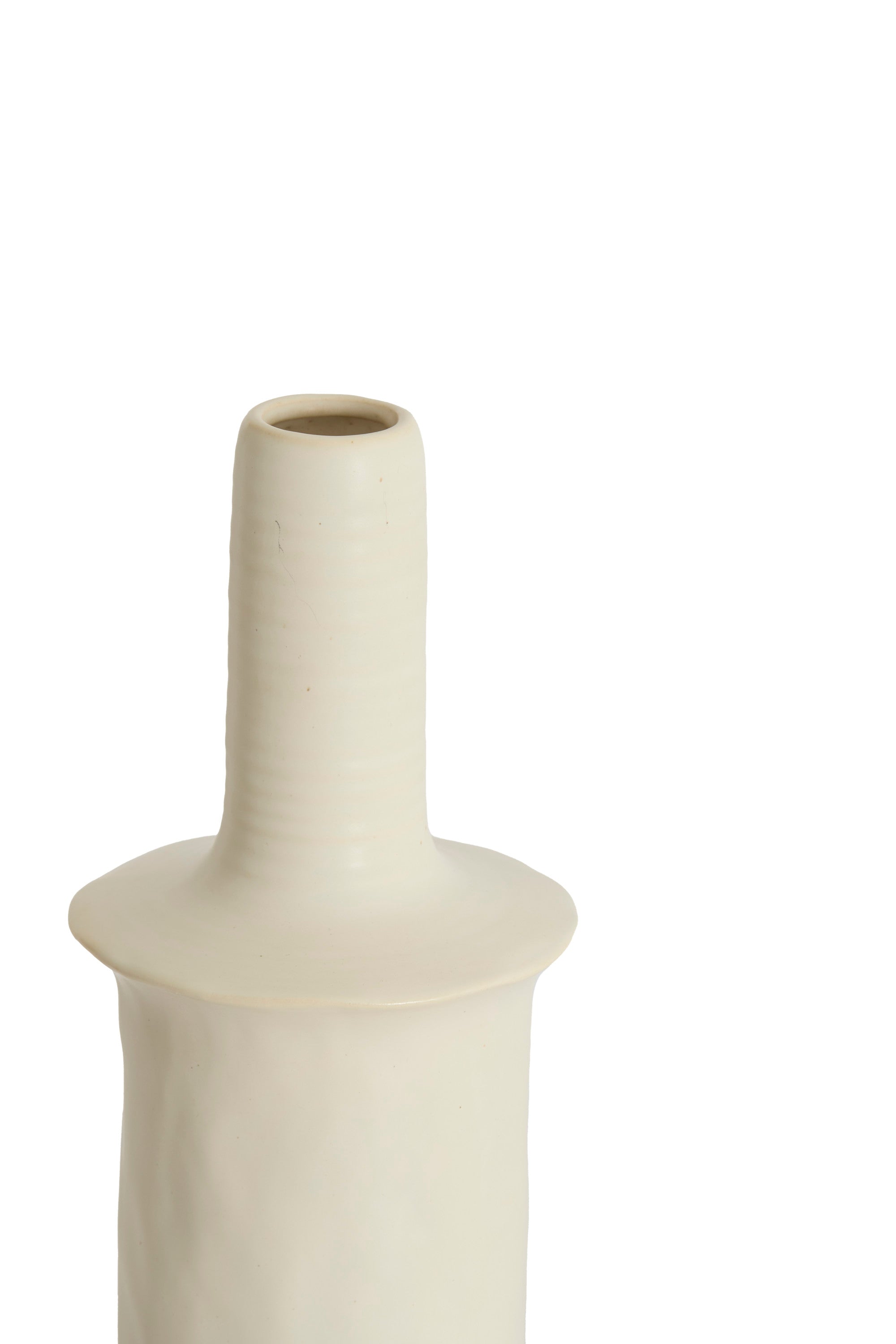 Sennes Matt Cream Ceramic Vase 48.5cm