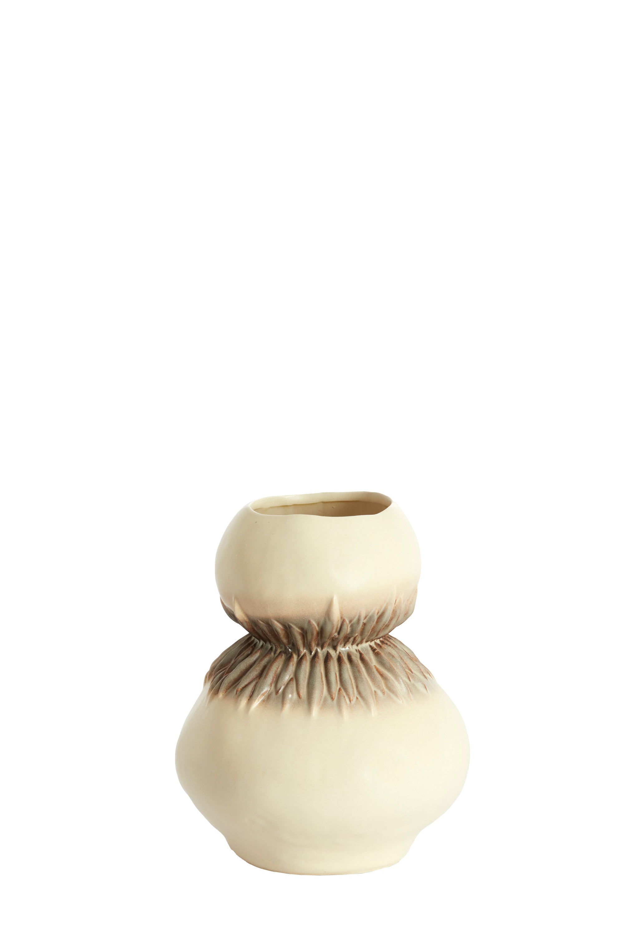 Avera Cream/Brown Ceramic Vase 29.5cm