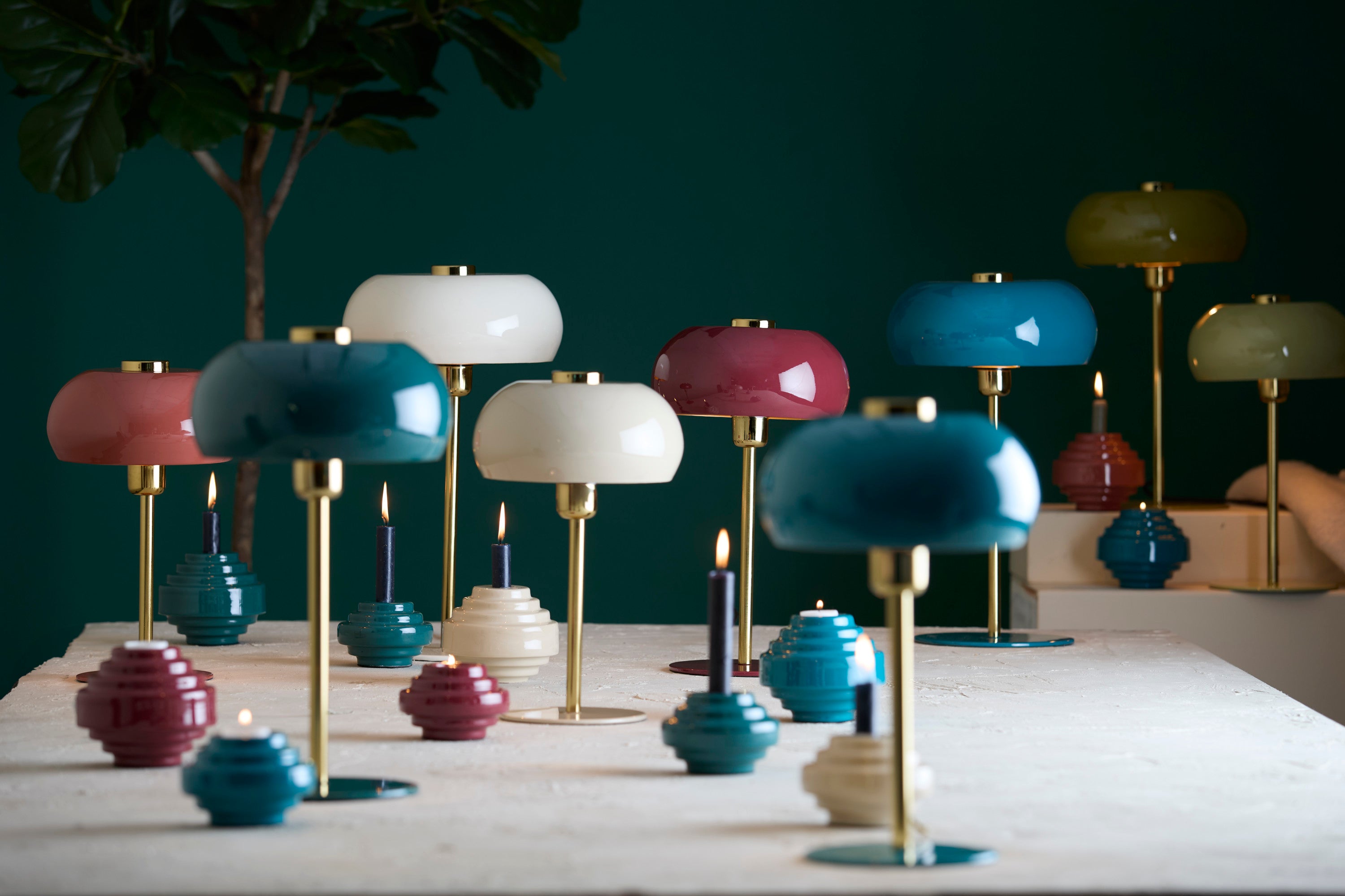 Surin Gloss Cream & Gold Metal Table Lamp
