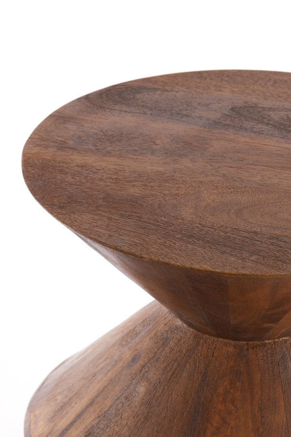 Larus Brown Mango Wood Round Side Table 60cm