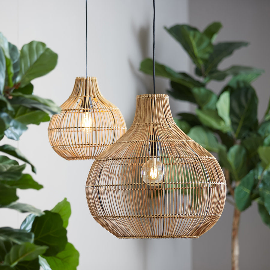 Pacino Dark Brown Rattan Pendant Light 40cm