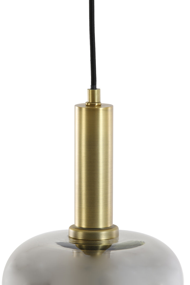 Lekar Antique Bronze & Smoked Glass Pendant Light 16cm