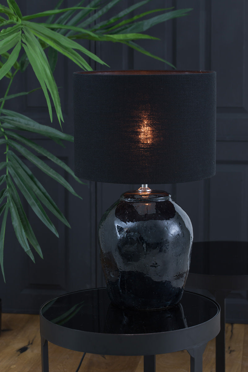Etna Matt Black Ceramic Table Lamp Base