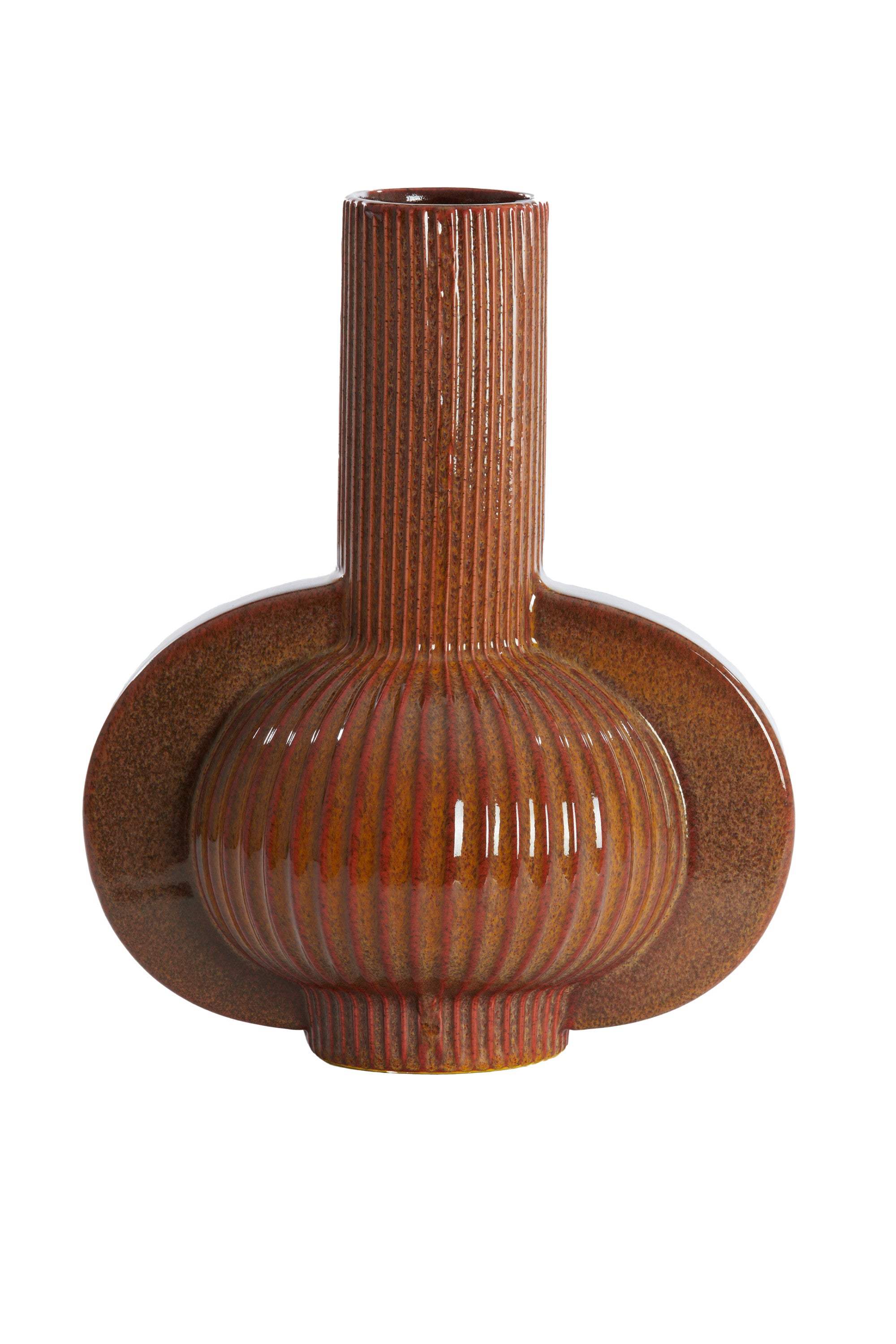Melnik Cognac Brown Ceramic Vase 38.5cm