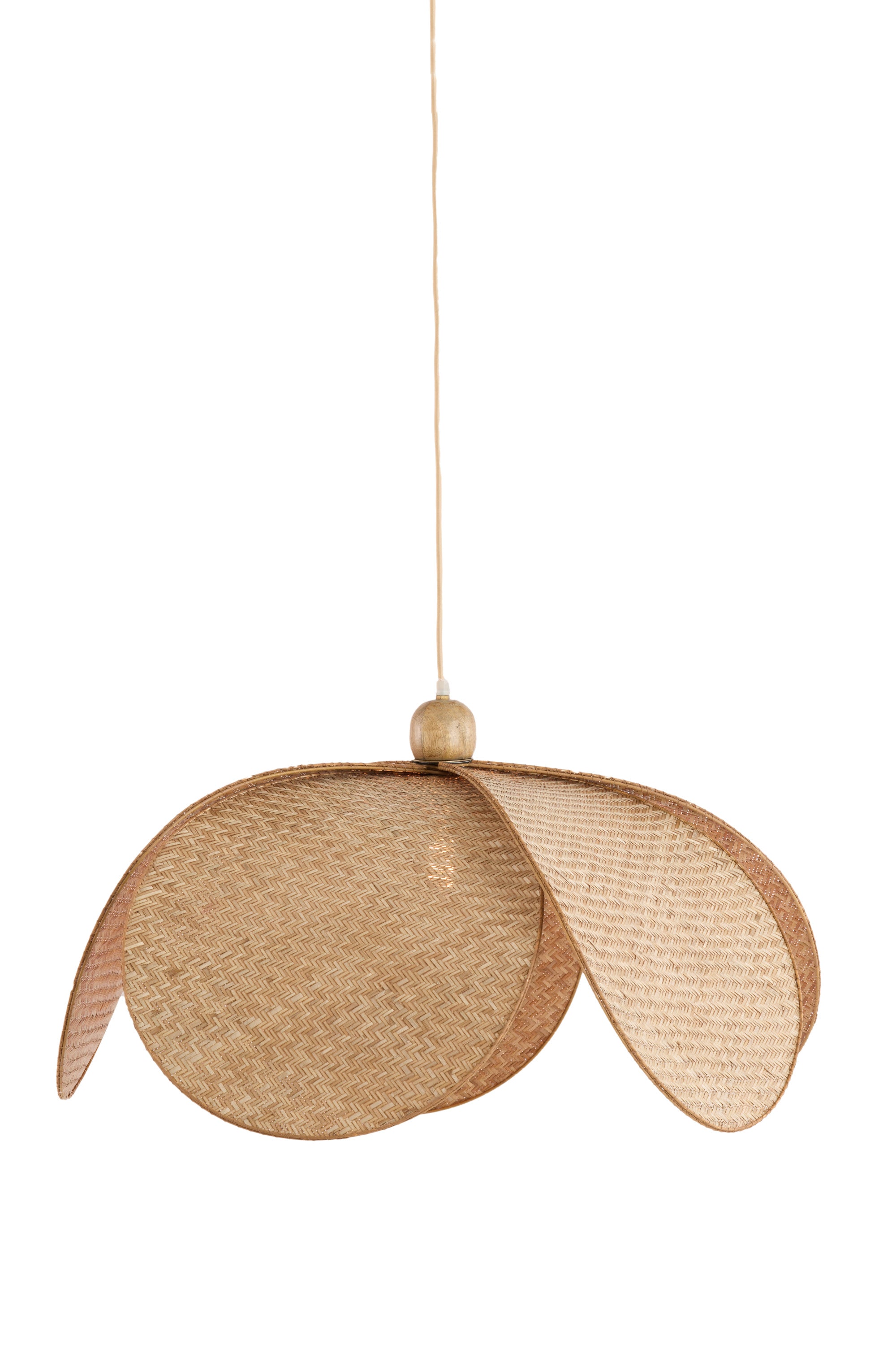 Lavrio Webbing Natural & Wood Pendant Light 60.5cm
