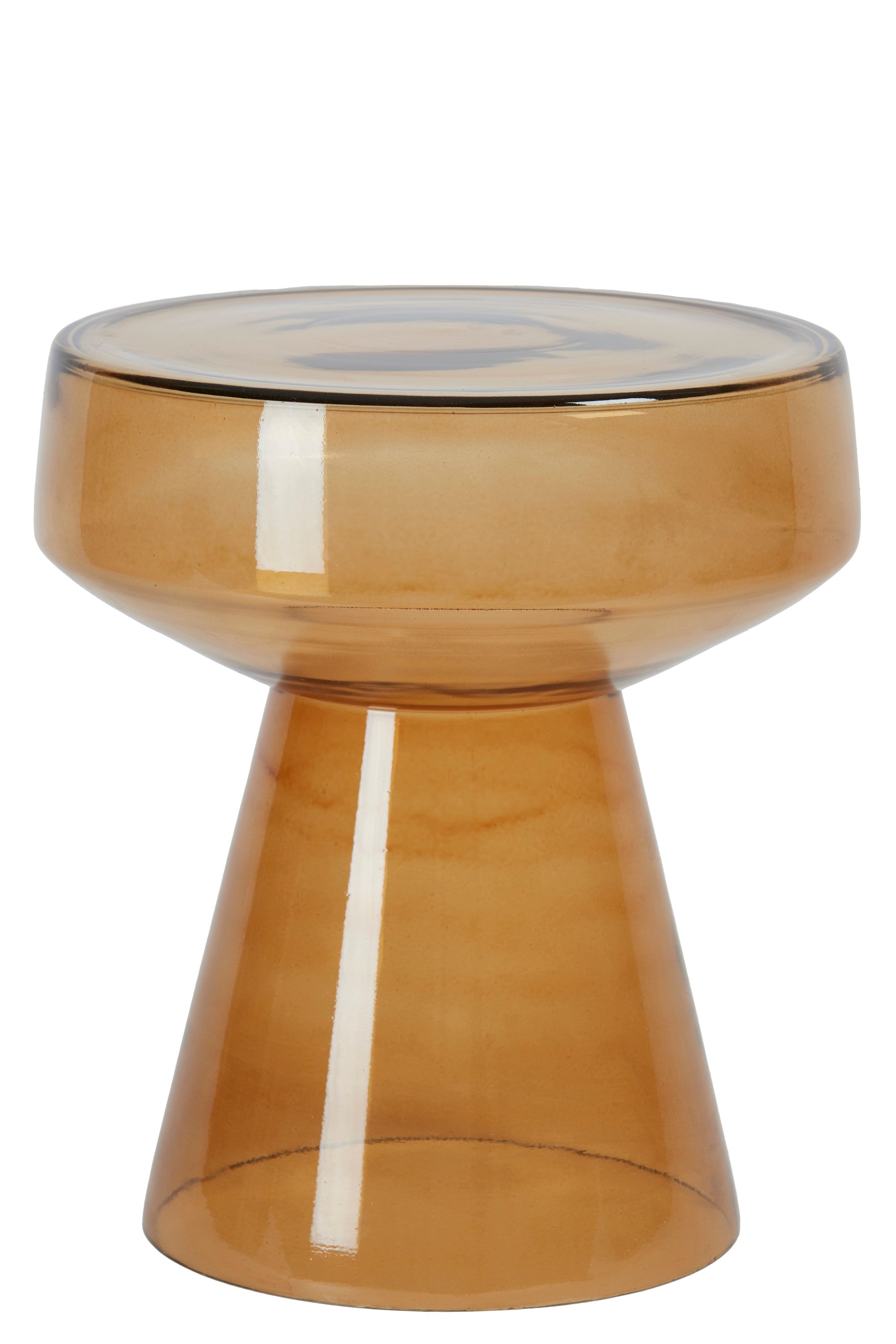 Dakwa Ochre Yellow Glass Round Side Table 44cm
