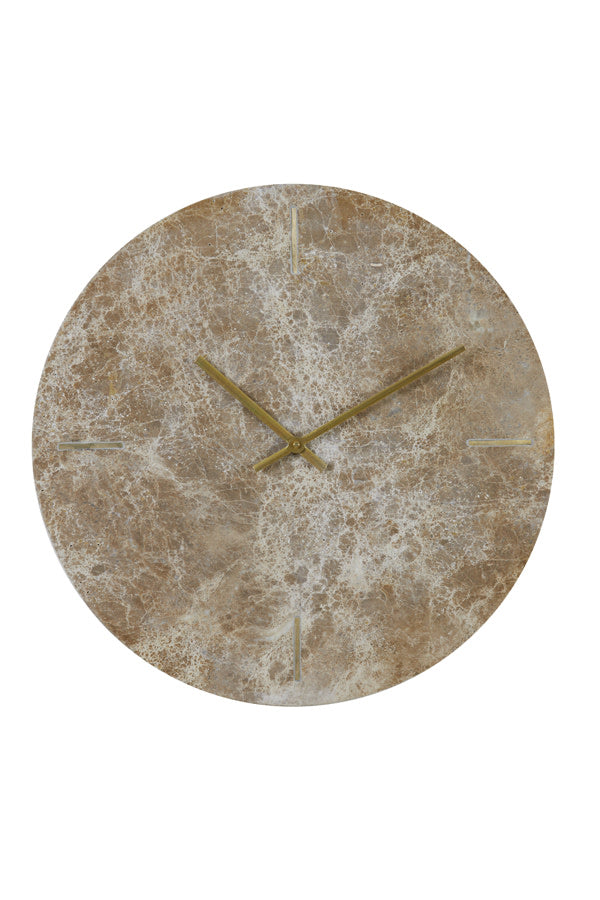 Moreno Brown Marble Wall Clock