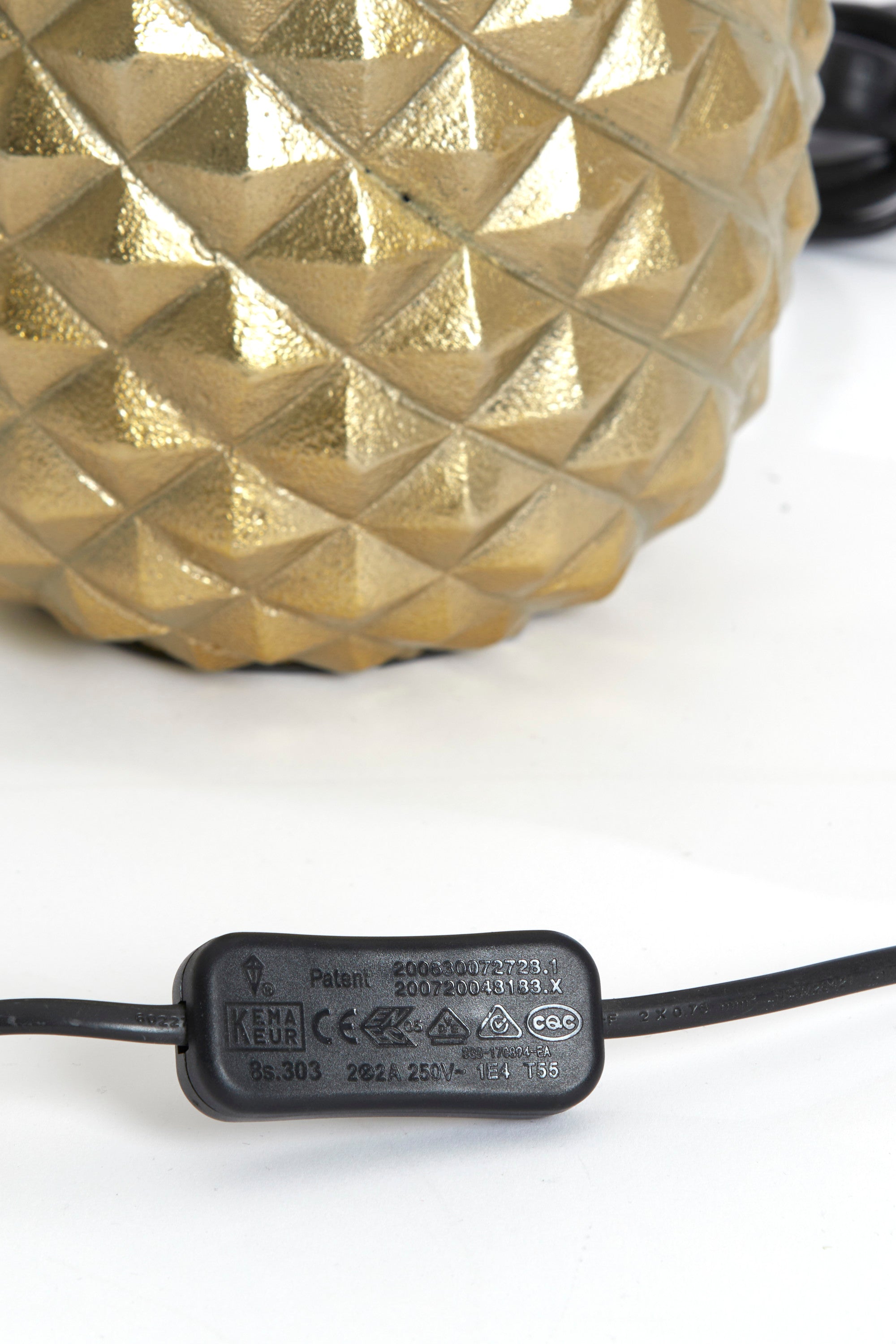 Pineapple Gold Metal Table Lamp Base 37cm