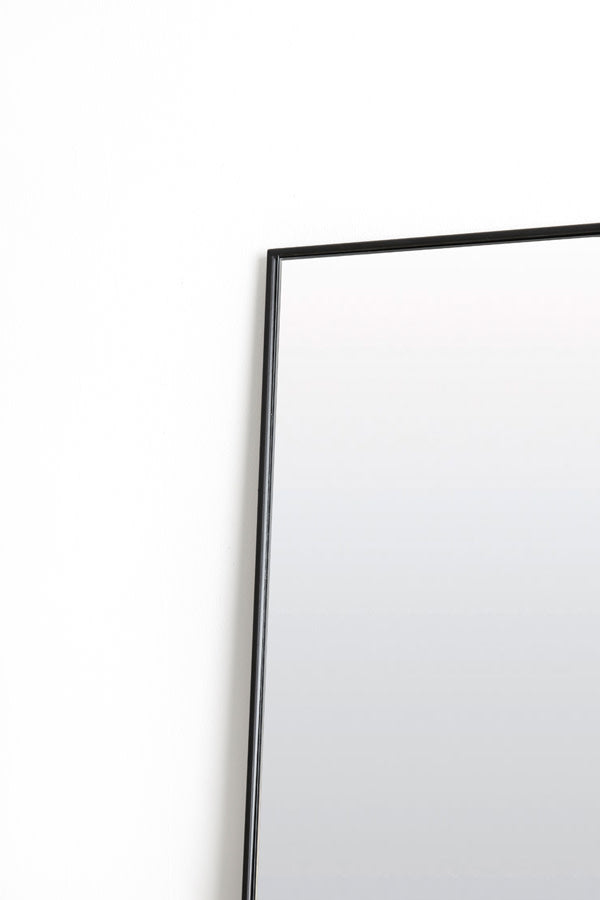 Zeneta Clear Glass & Black Rectangular Full Length Leaner Mirror 170cm