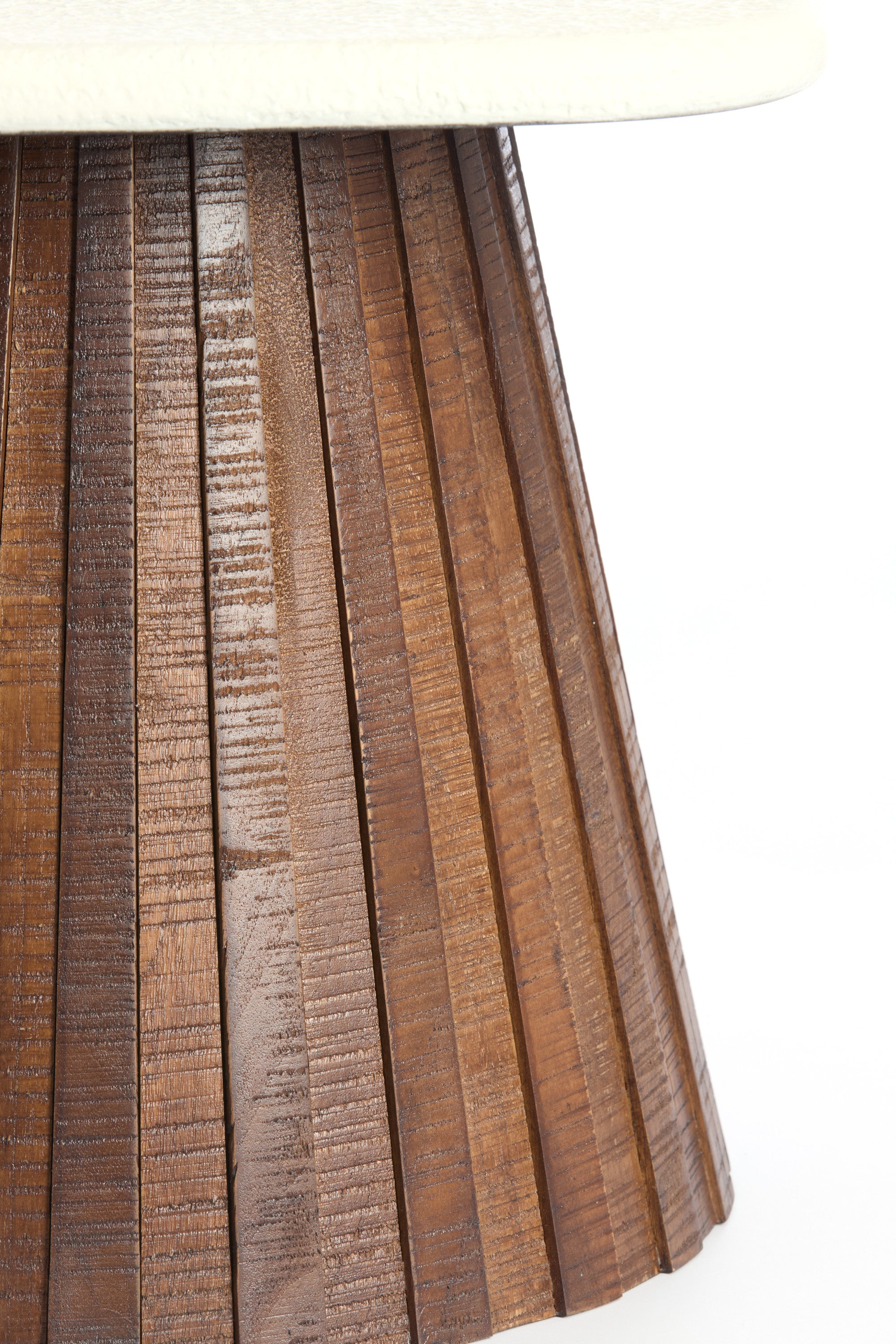 Okato Cream & Brown Wood Side Table 40cm