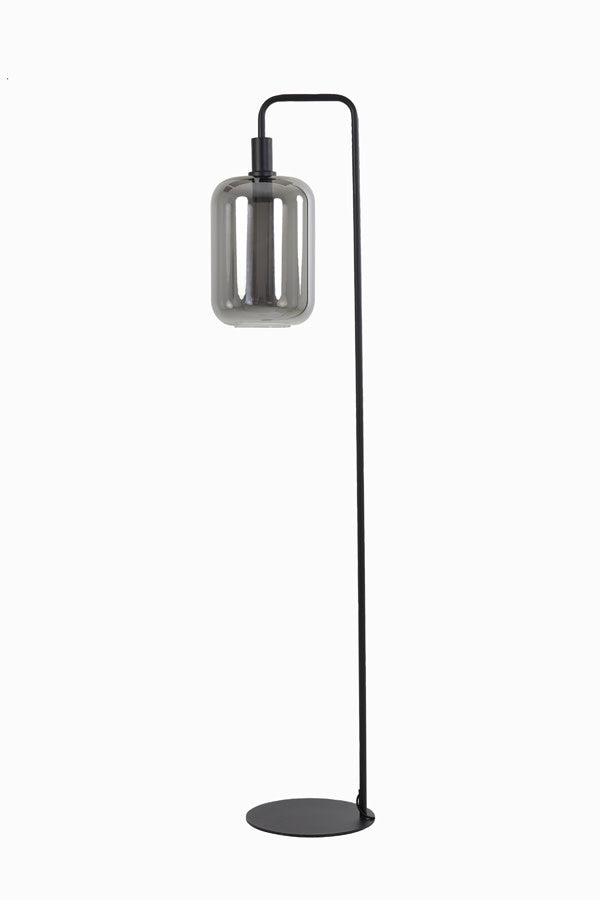 Lekar Black & Smoked Glass Floor Lamp