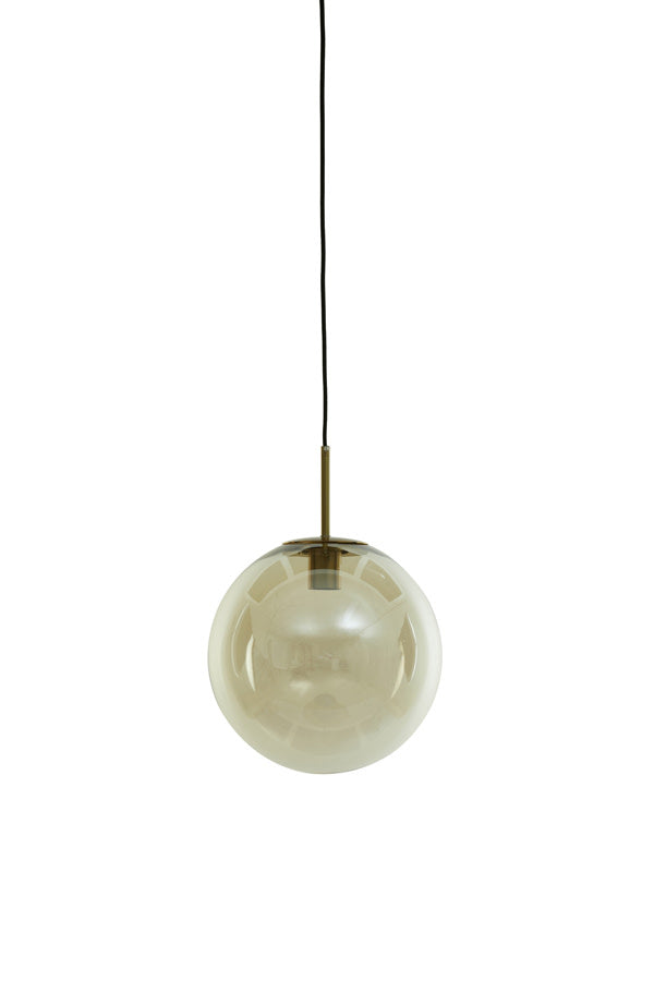 Medina Amber Glass & Gold Pendant Light 30cm