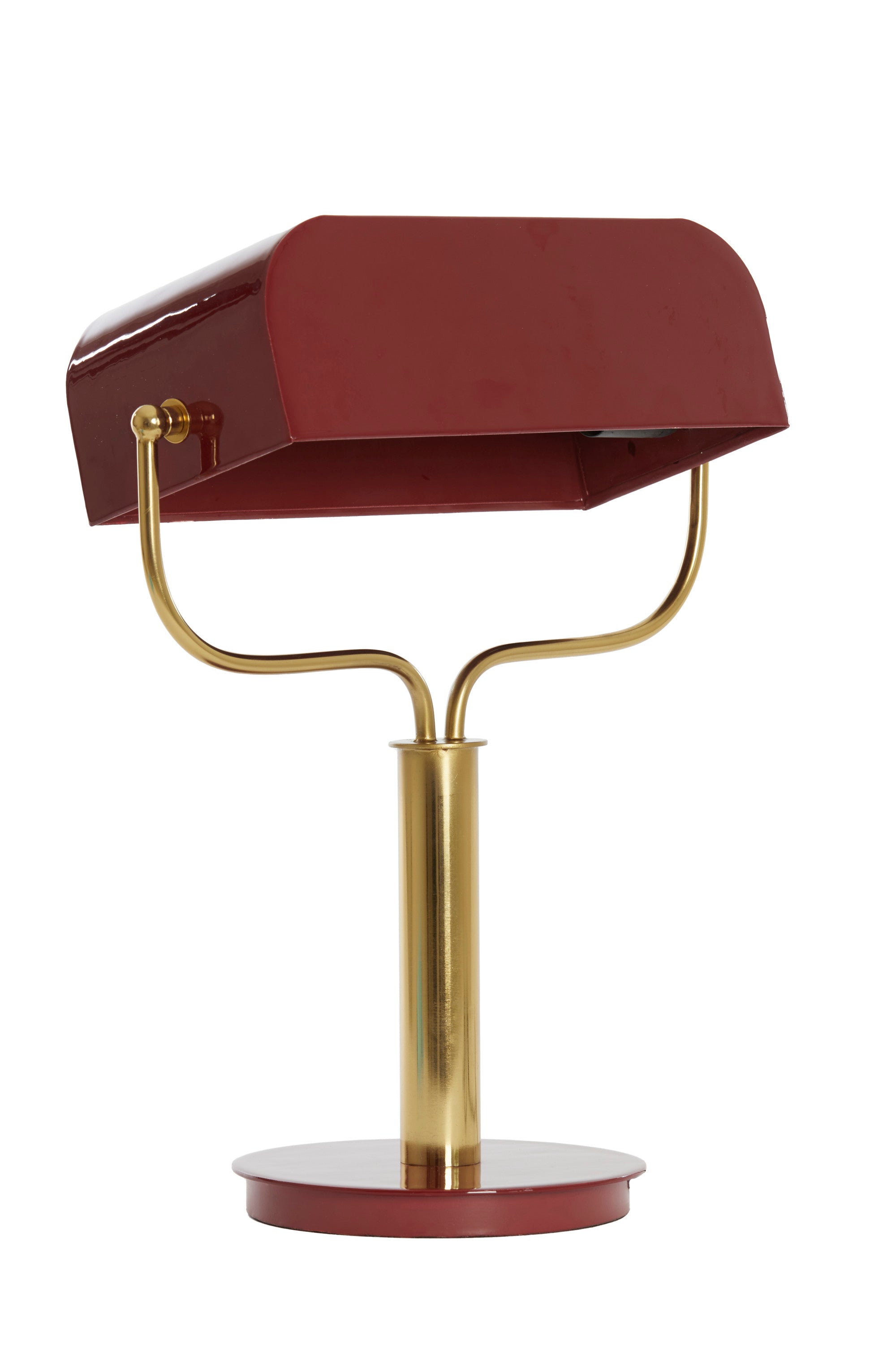 Ayer Gloss Burgundy & Gold Metal Table Lamp