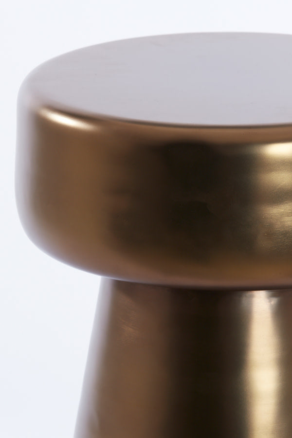 Dakwa Gloss Brown Bronze Metal Round Side Table