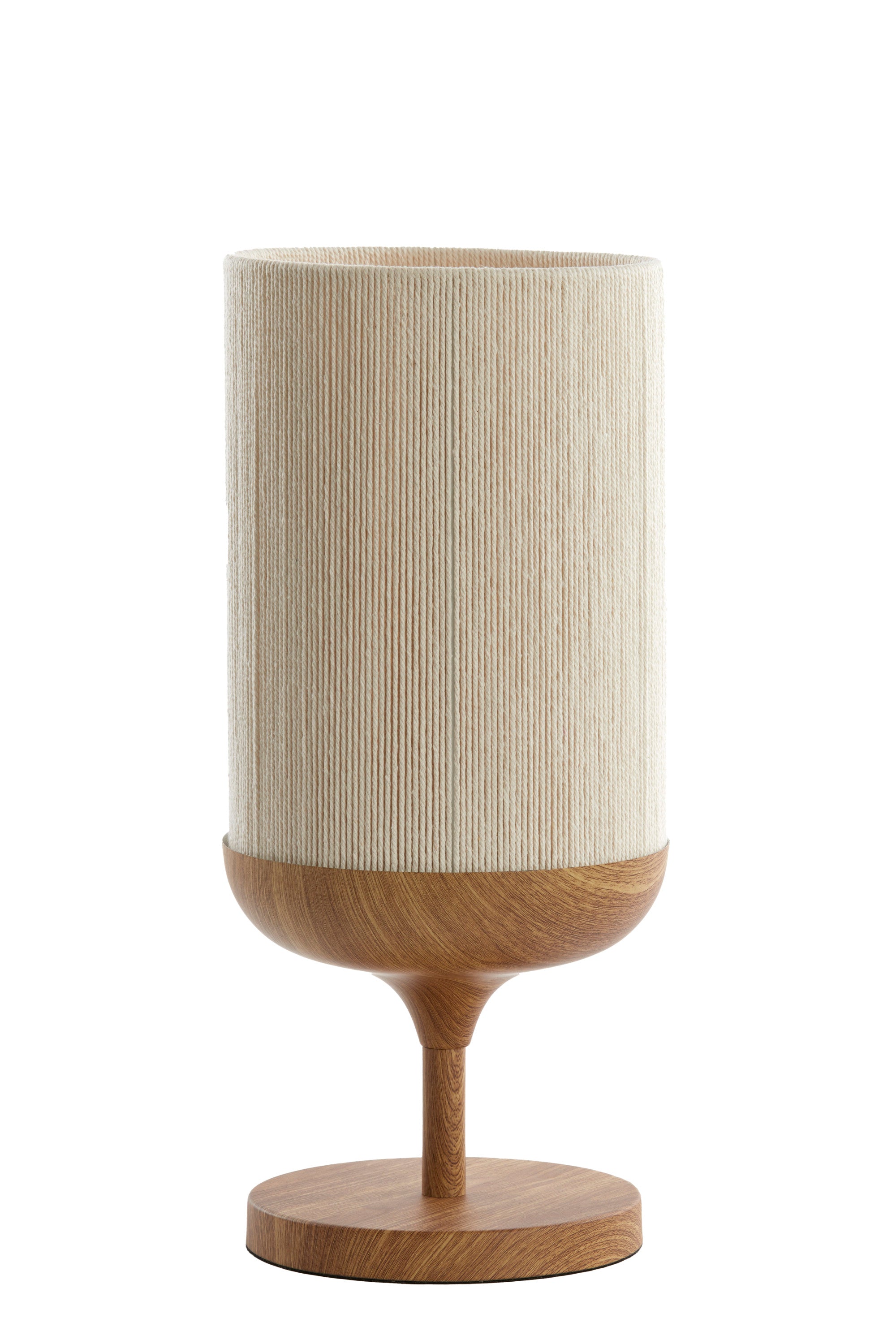 Dania Natural Wood Effect & Cream Rope Table Lamp