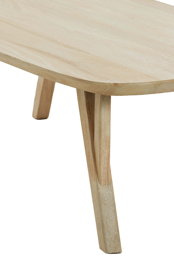 Quenza Natural Mango Rustic Wood Rectangular Coffee Table