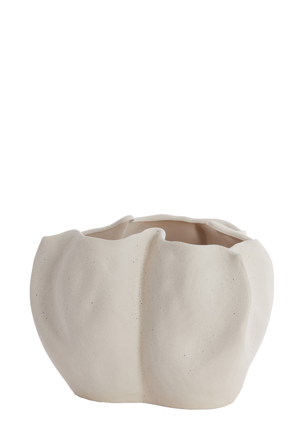 Sanguli Cream Ceramic Vase 22.5cm