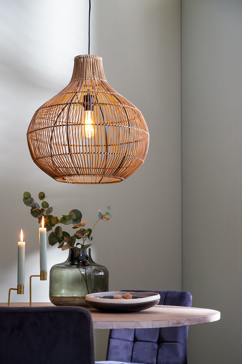 Pacino Dark Brown Rattan Pendant Light 50cm