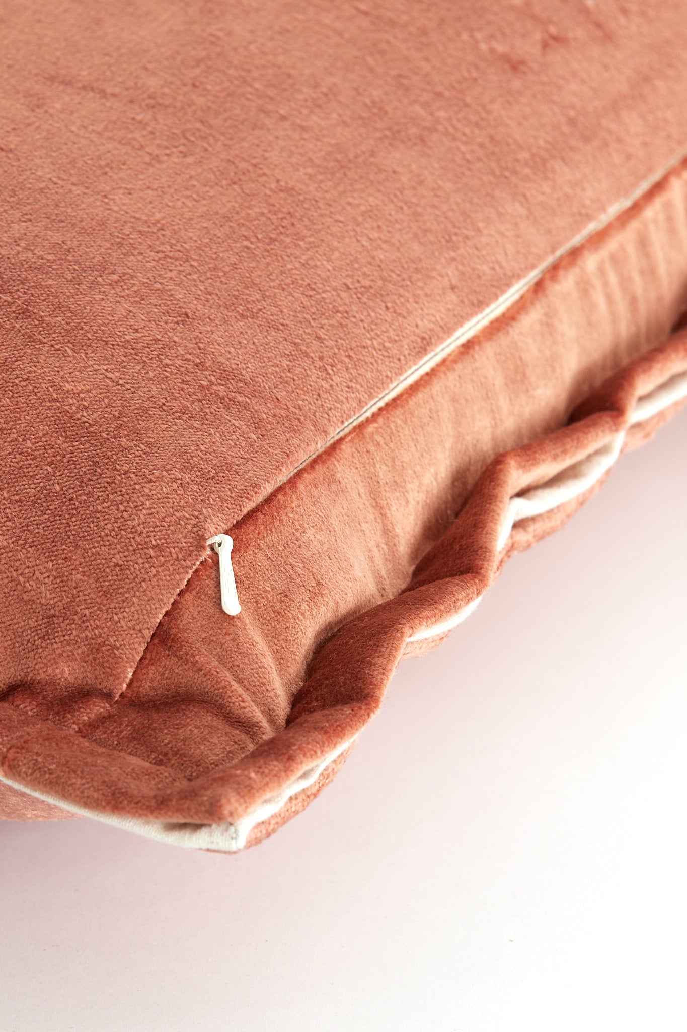 Baxley Dusty Pink Velvet & Natural Linen Square Cushion 45x45cm