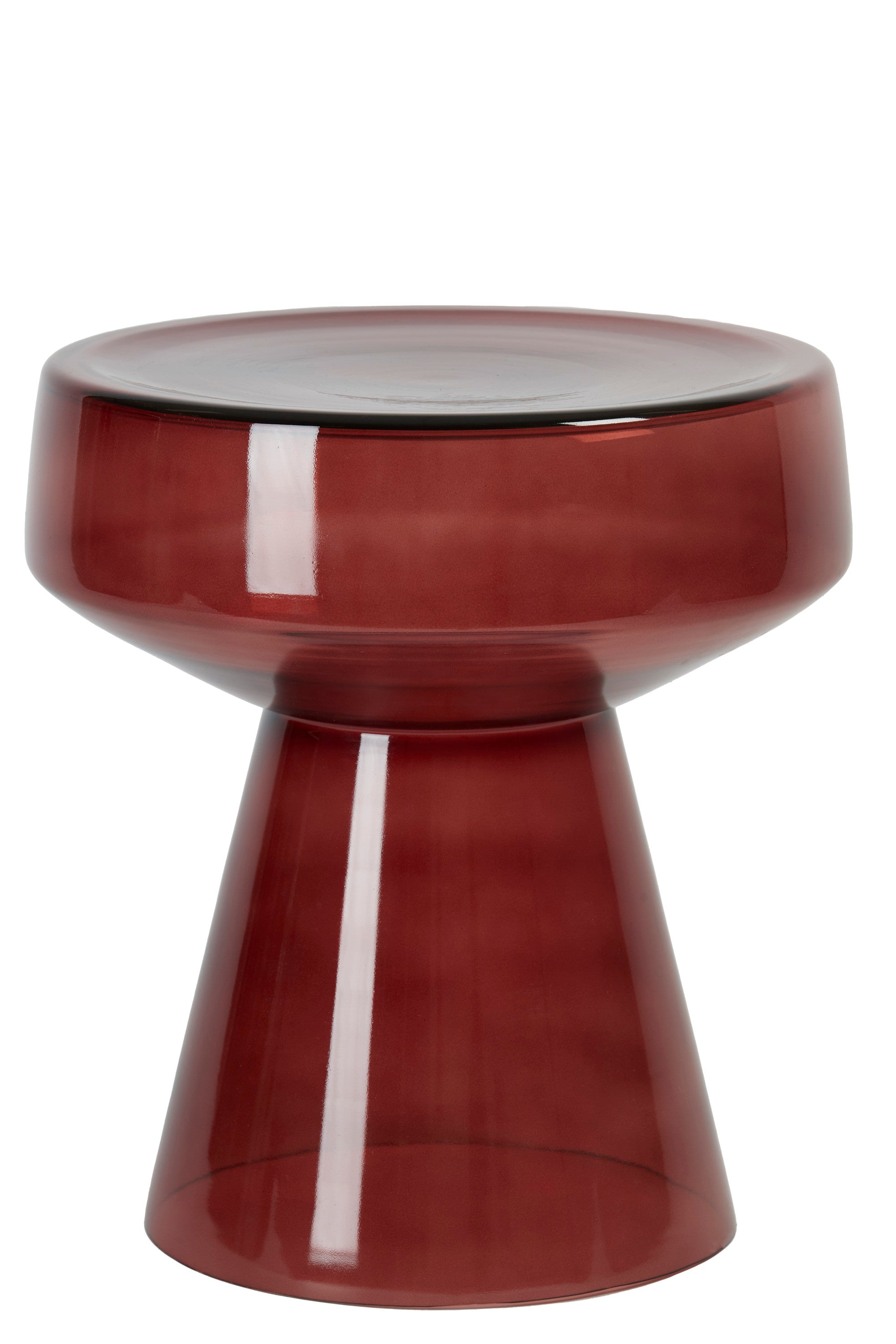 Dakwa Burgundy Glass Round Side Table 44cm