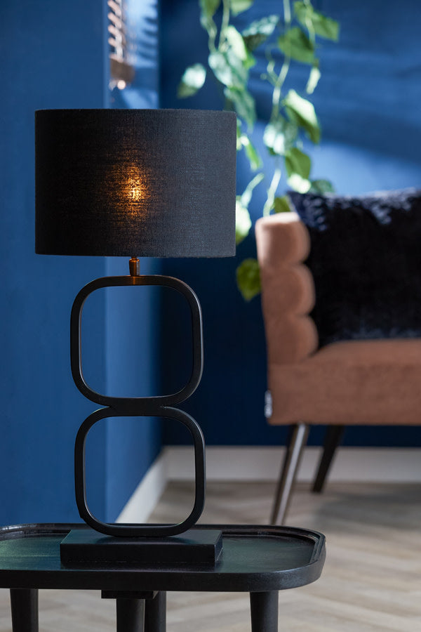 Lutika Matt Black Metal Table Lamp Base 46cm