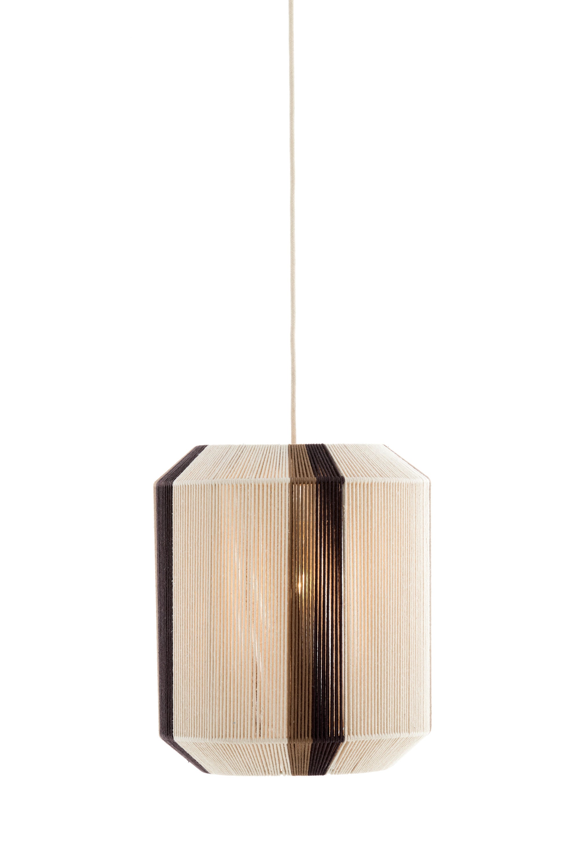 Kozana Cream & Dark Brown Pendant Light 36cm