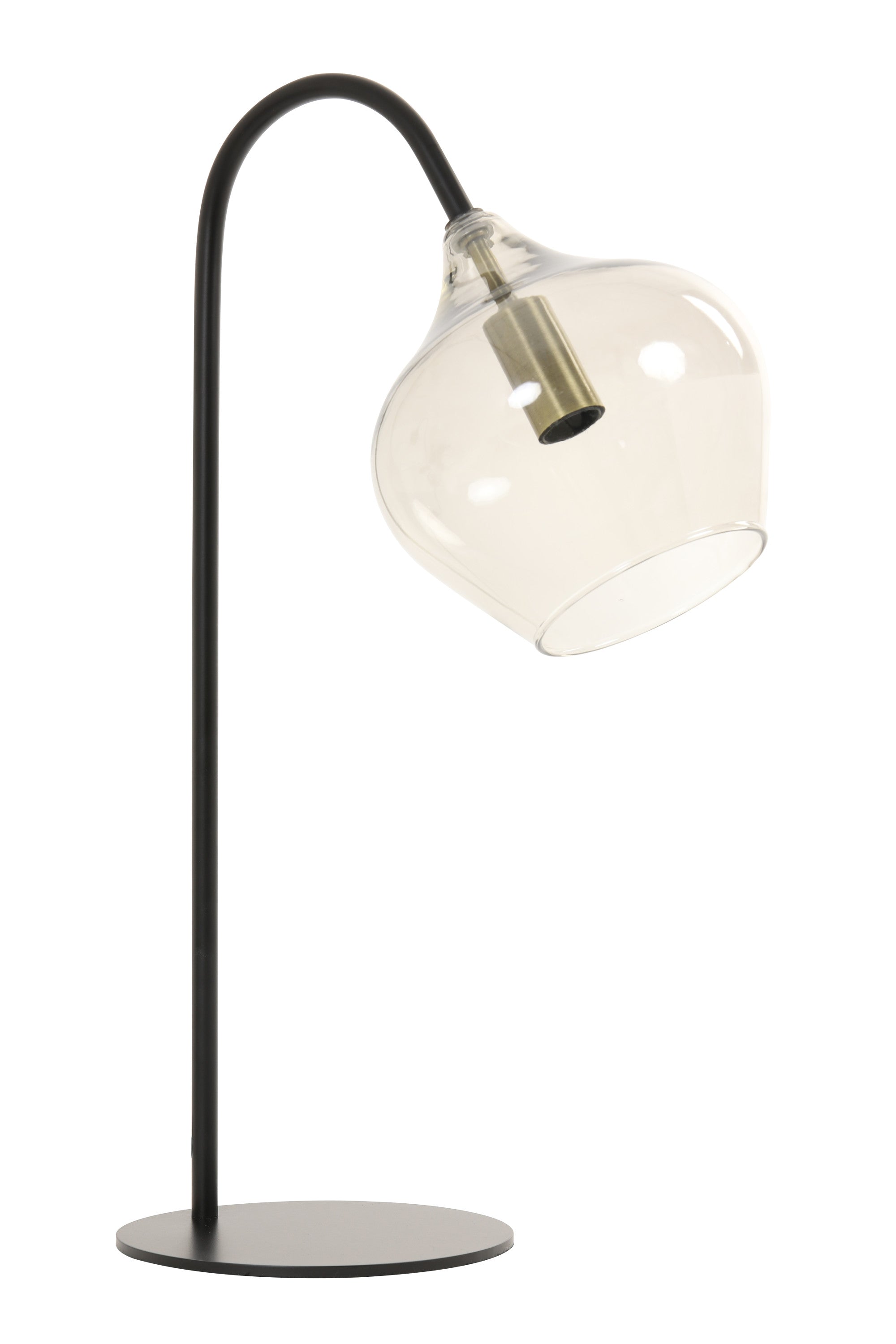 Rakel Matt Black & Smoked Glass Table Lamp