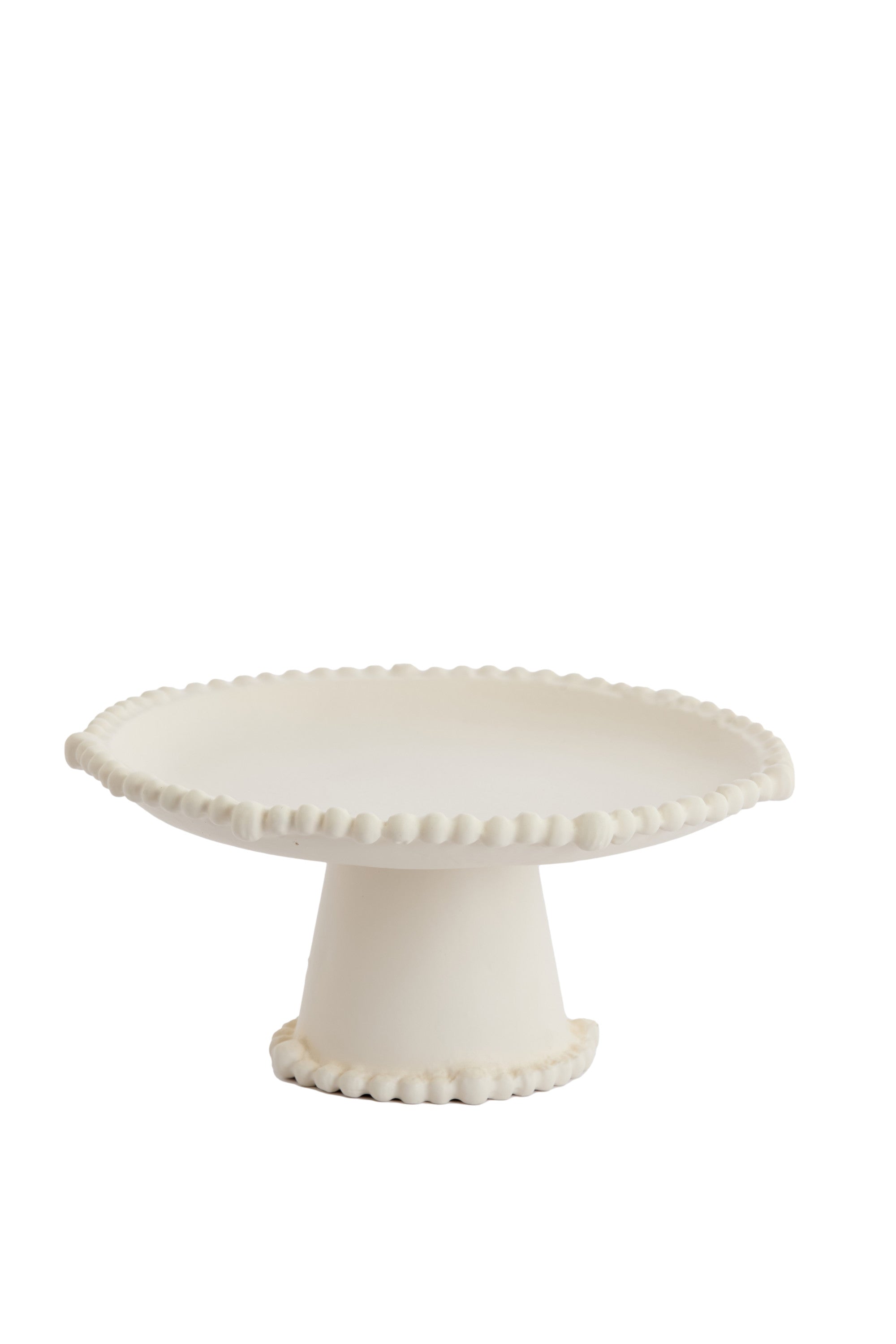 Oto Cream Metal Decorative Bowl on Stand 25.5cm
