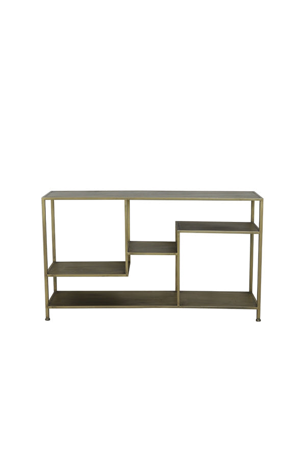 Yvana Antique Gold Metal Console Table