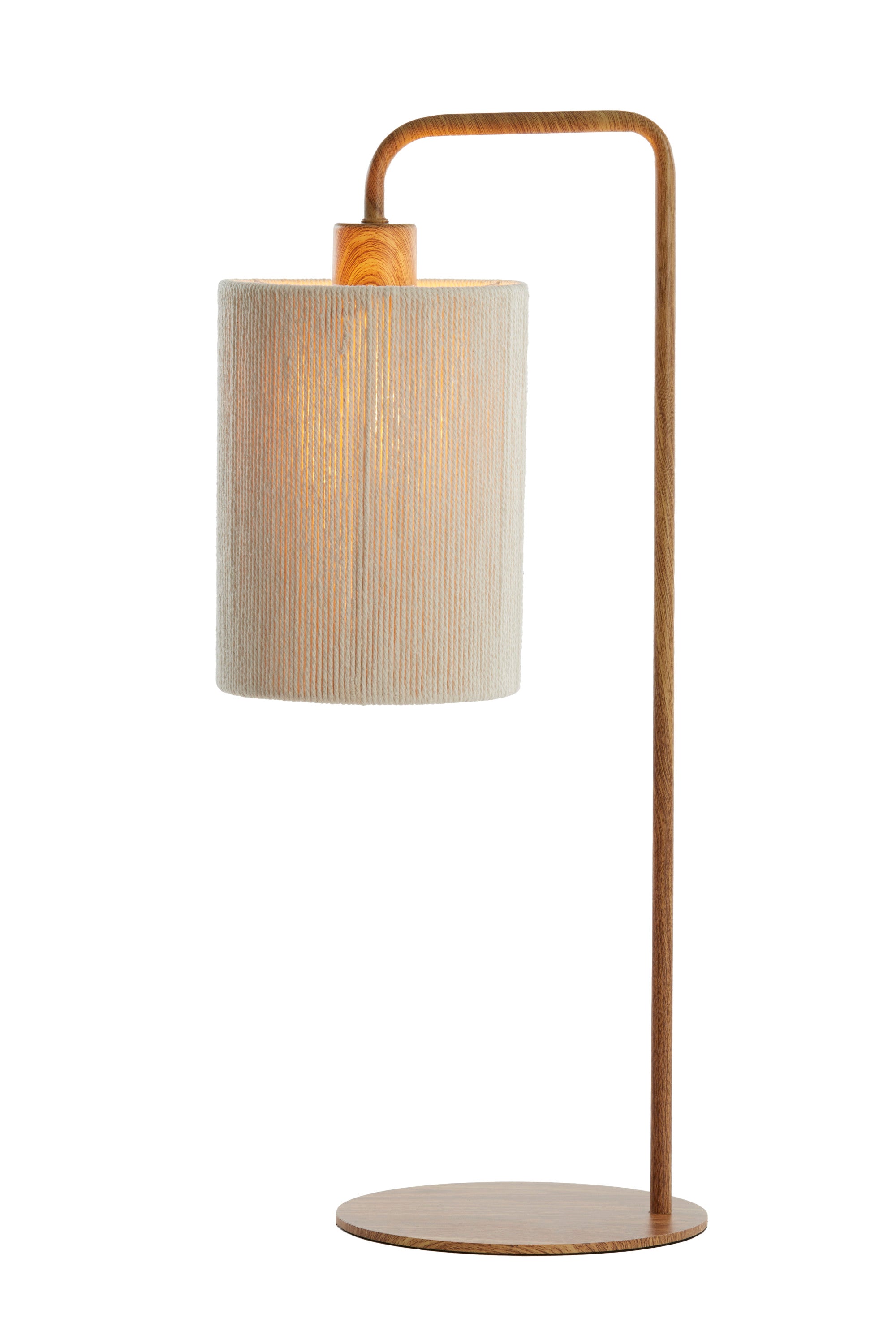 Donio Natural Wood Effect & Cream Rope Table Lamp