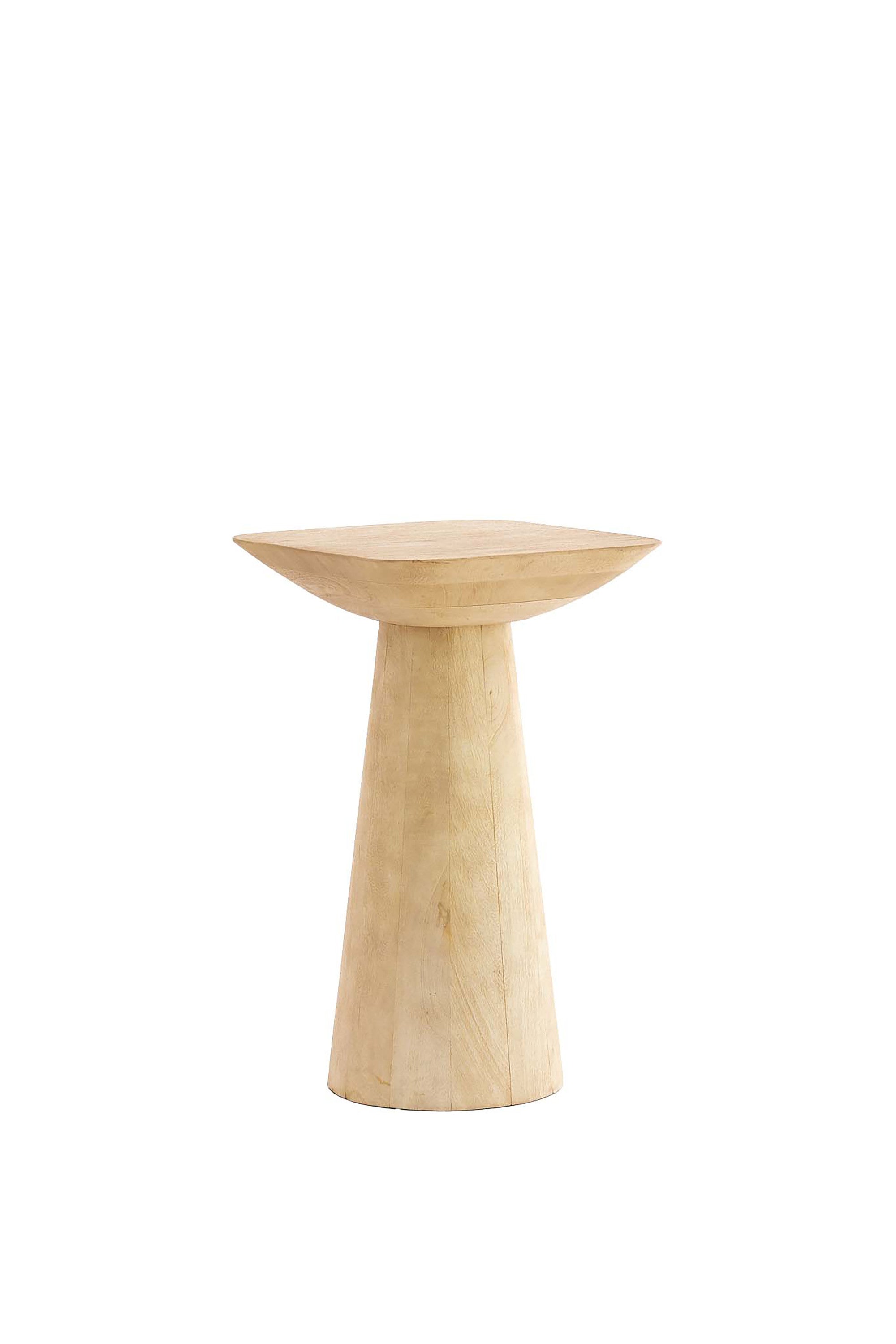 Dego Matt Natural Wood Round Side Table 53cm