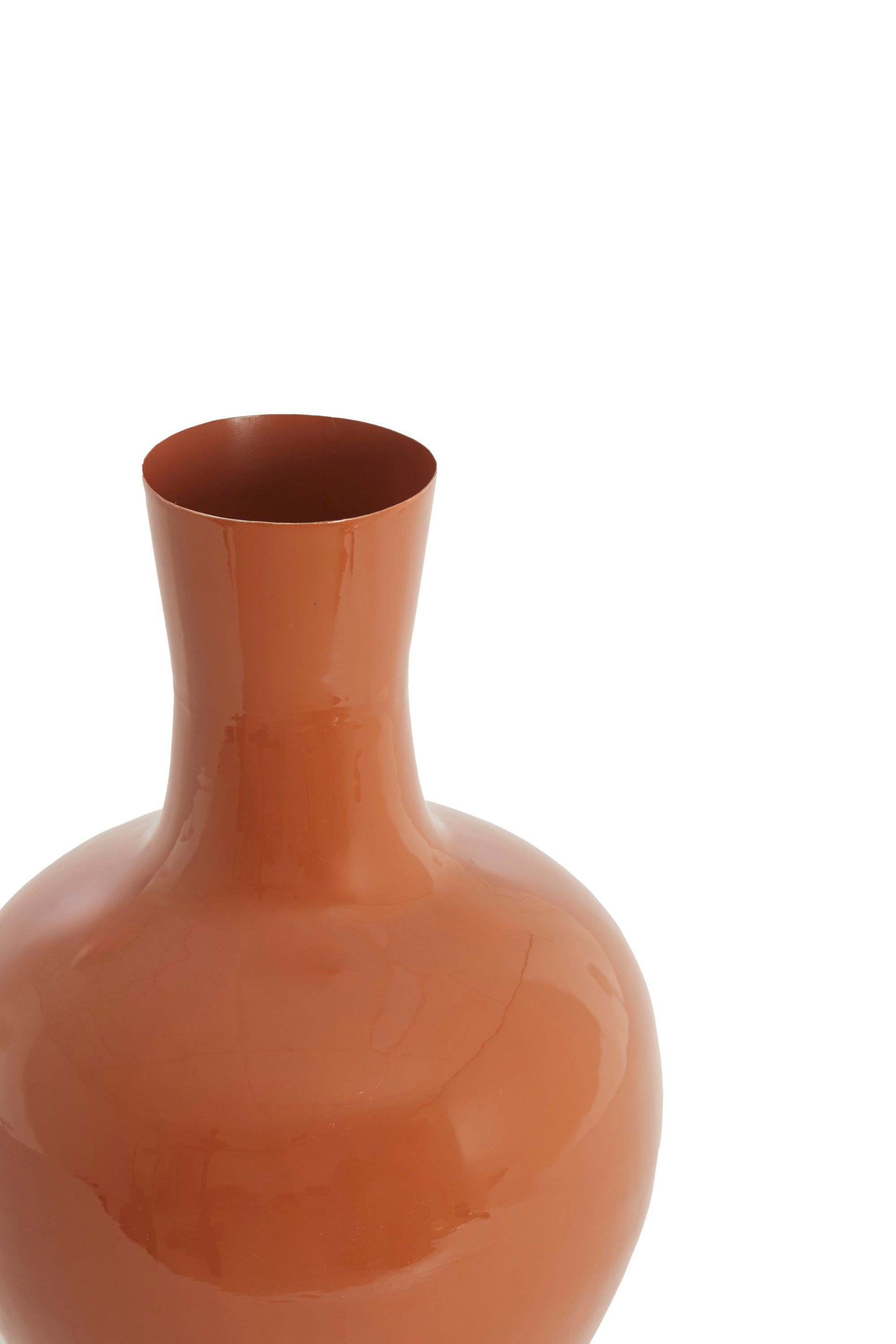 Nana Gloss Dark Orange Metal Vase 50cm