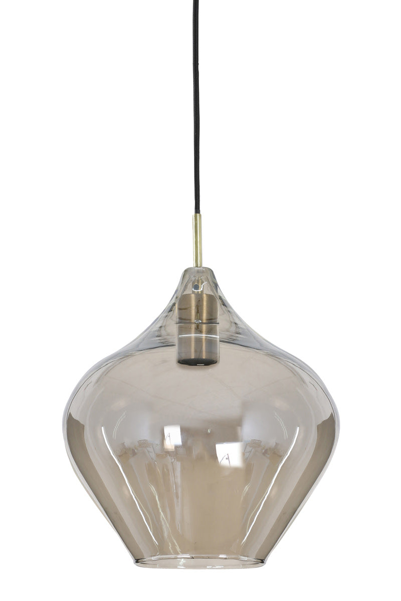 Rakel Antique Bronze & Smoked Glass Pendant Light 27cm