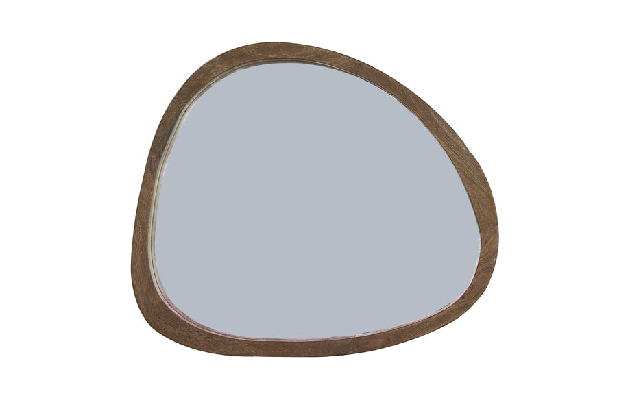 Sonora Matt Dark Brown Organic Wall Mirror 70cm