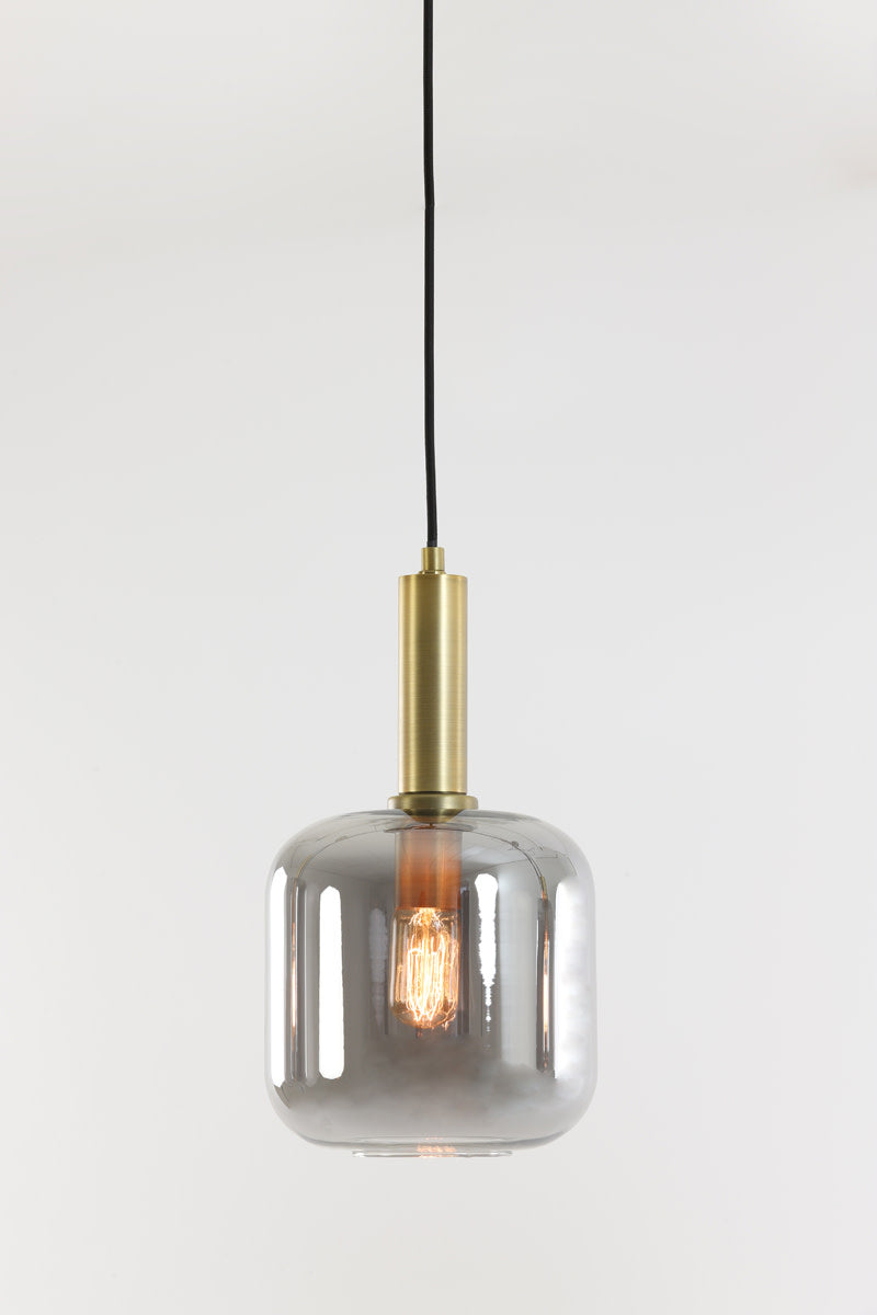 Lekar Antique Bronze & Smoked Glass Pendant Light 16cm